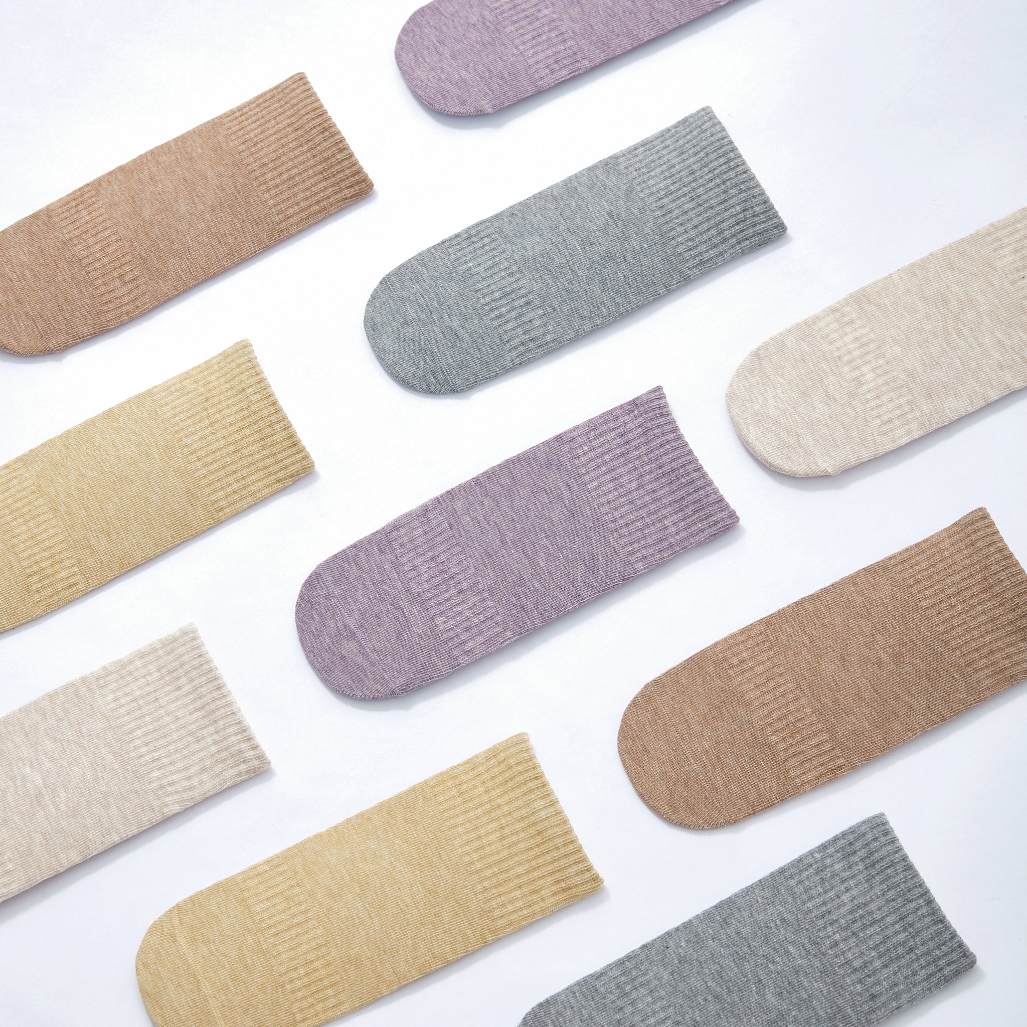 New- Organic Cotton Socks- Lavender & Grey- 4 Pairs of Stay-On Baby & Toddler Non-Slip Socks