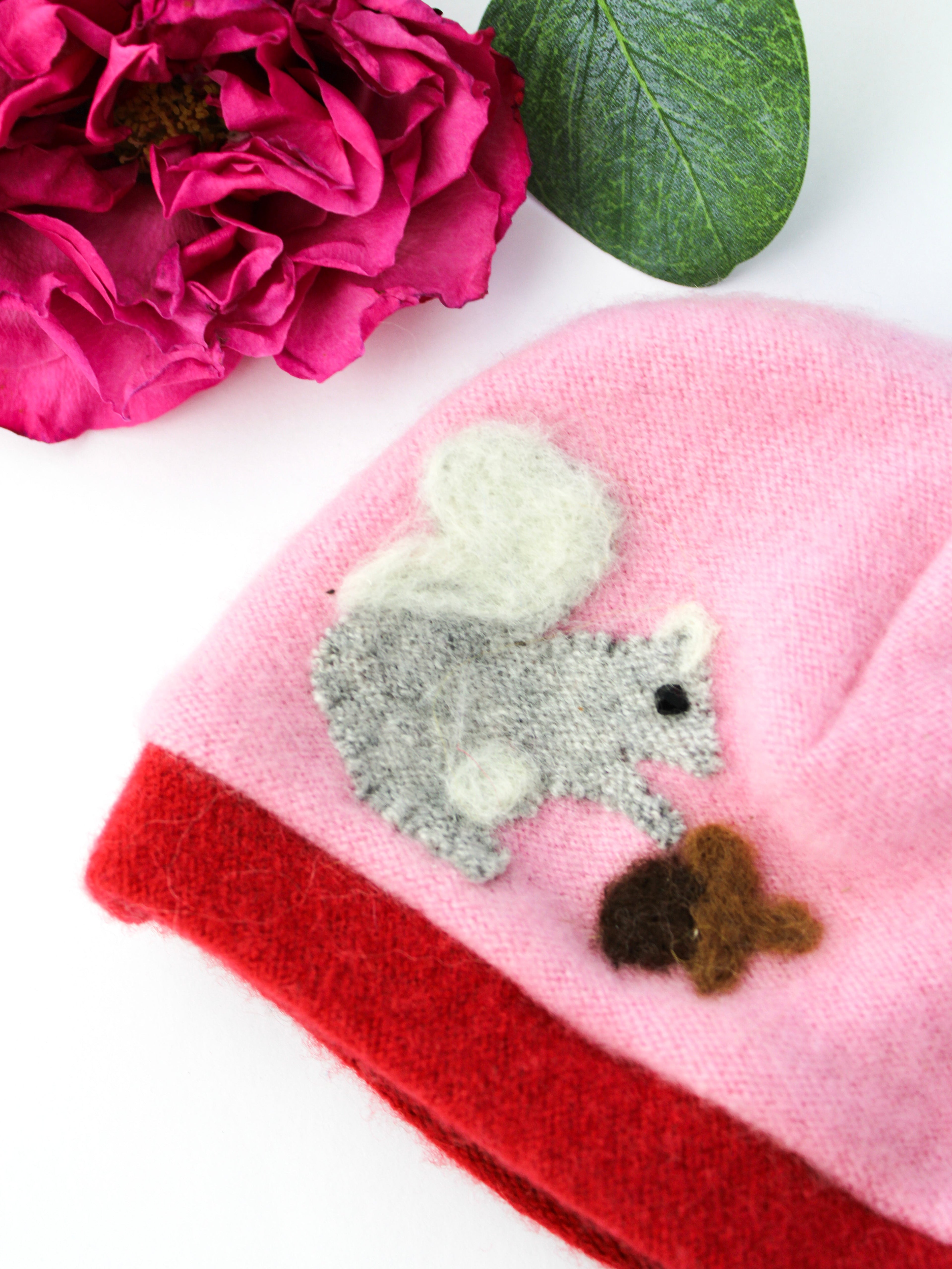 Squirrel Cashmere Hat - Newborn