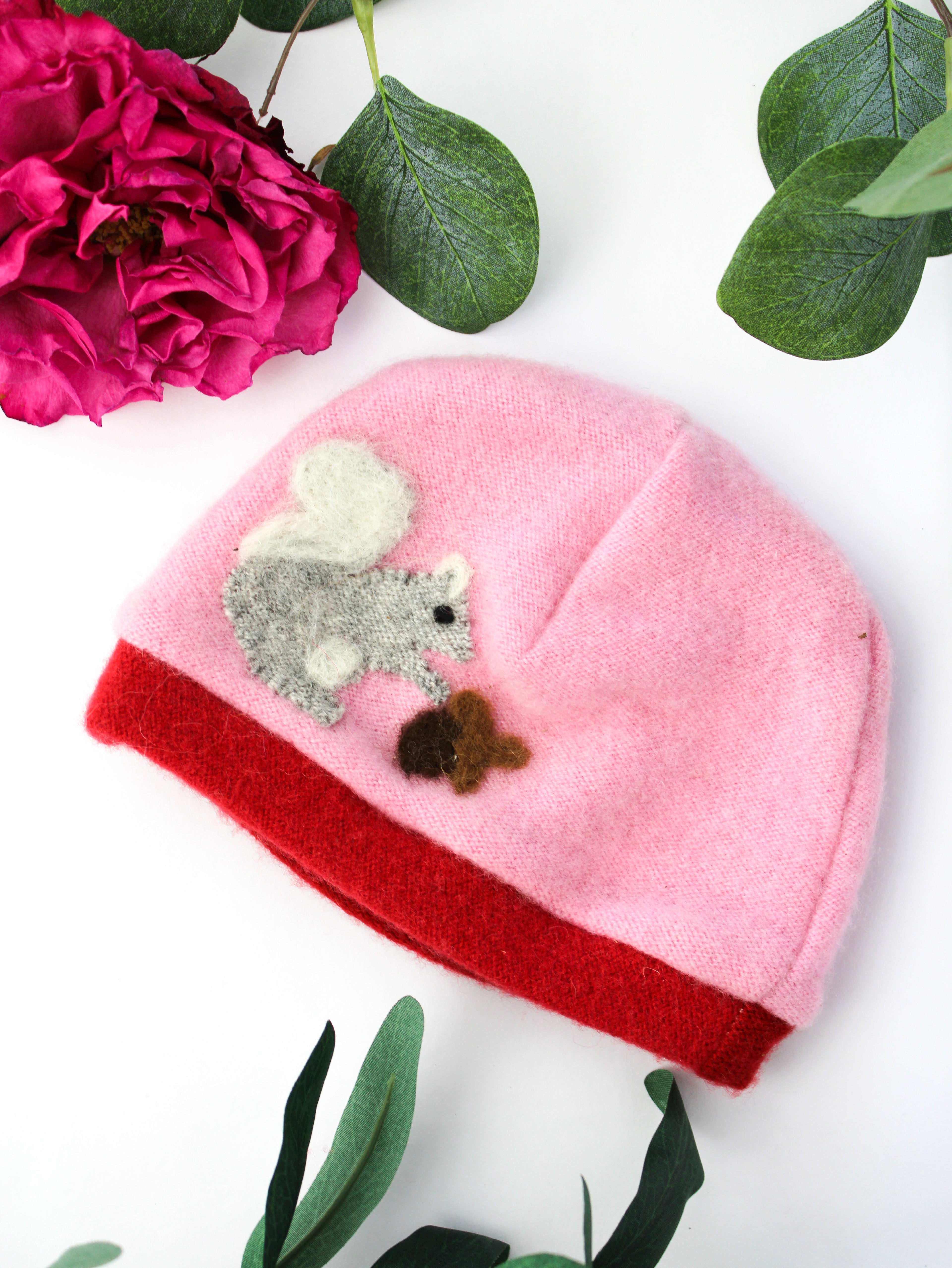 Squirrel Cashmere Hat - Newborn