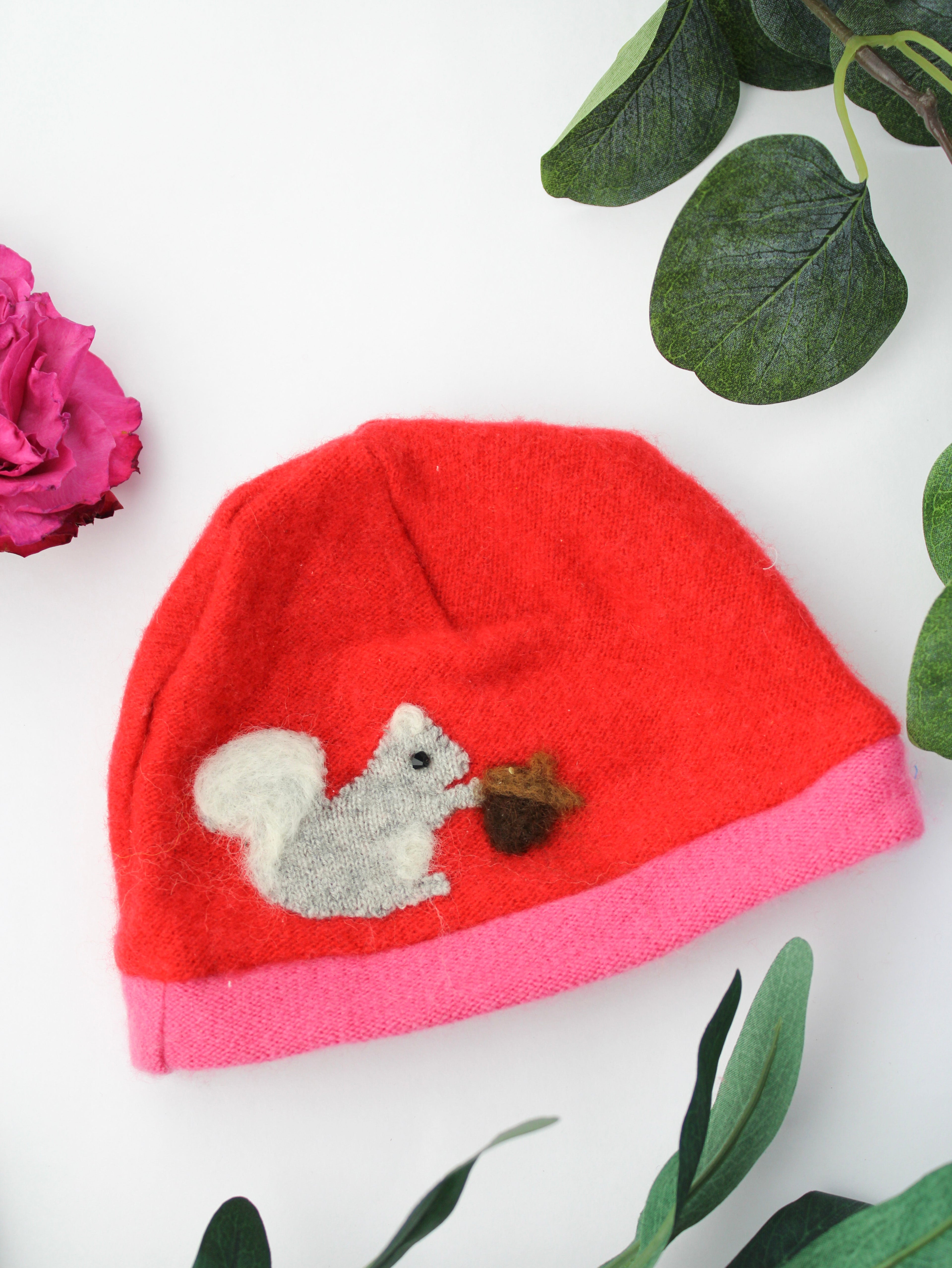 Squirrel Cashmere Hat - Newborn