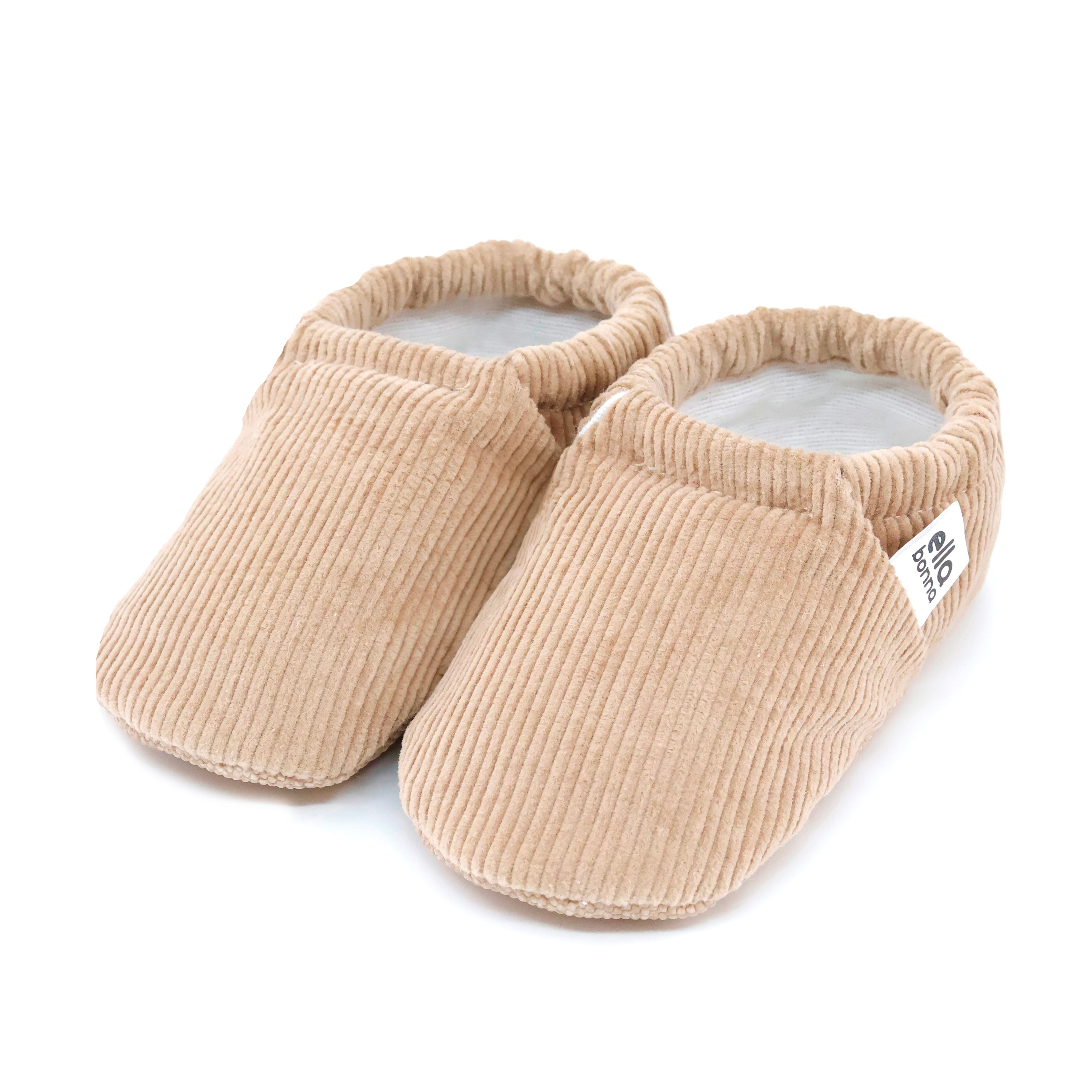 Organic Cotton Corduroy Home Nursery Moccasin Shoes  Beige