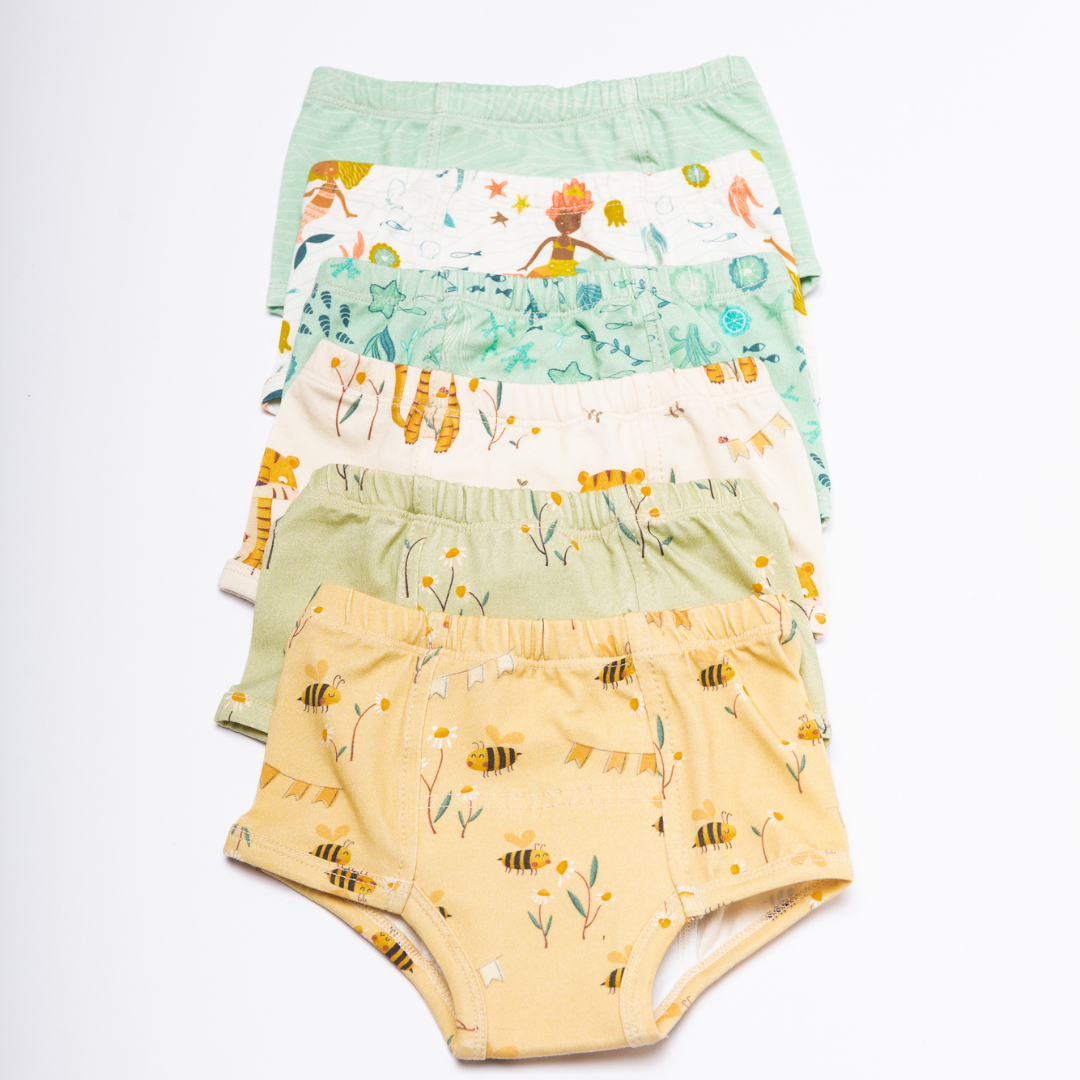Mermaids-Organic Cotton Potty Training Underpants (6 Pack)
