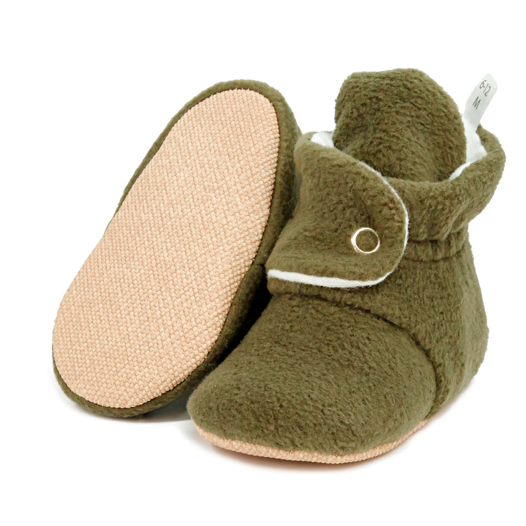 Organic Baby Booties, Newborn Booties Basic, Khaki