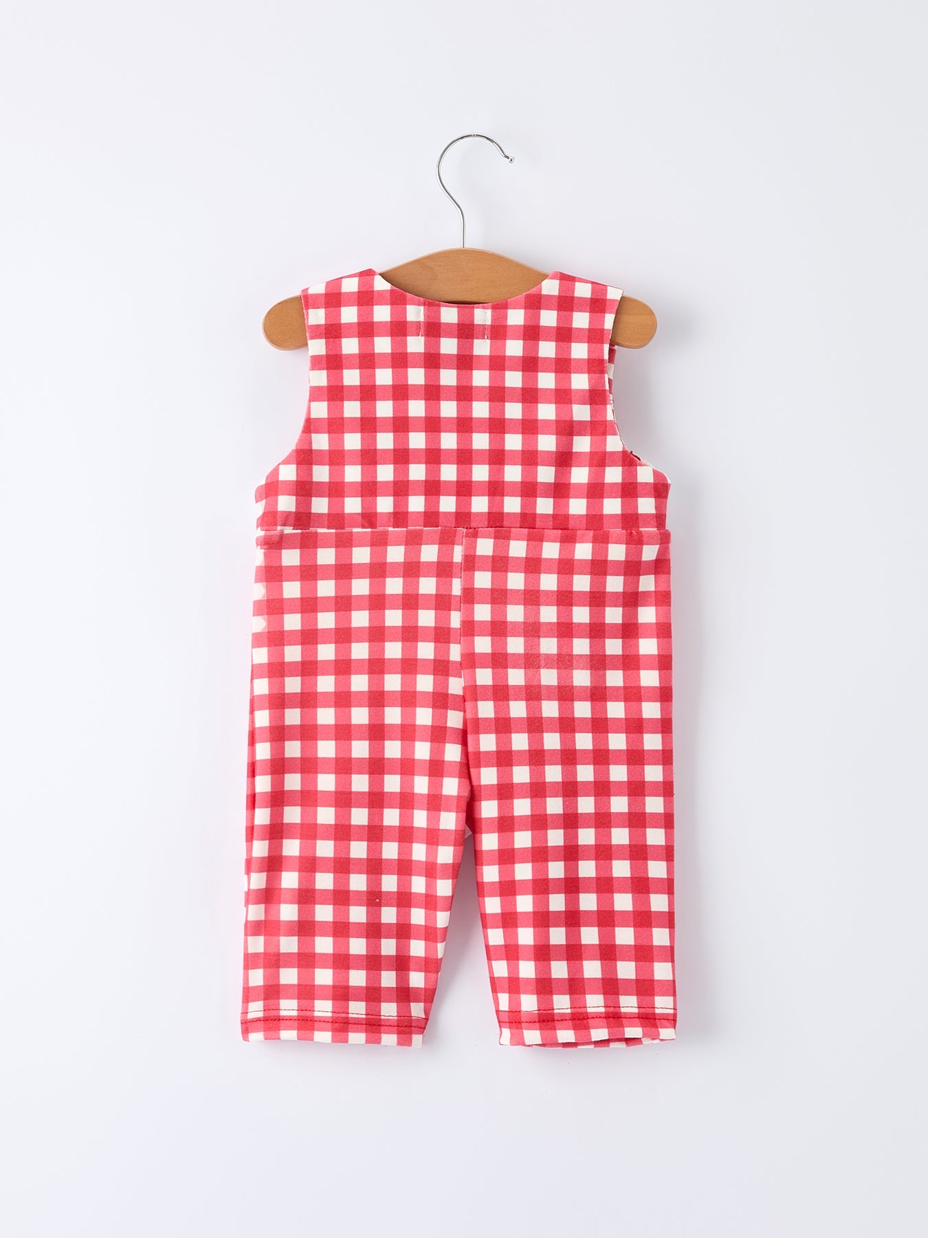 Valentine's Day Plaid Heart Embroidered Pony Boys' Romper