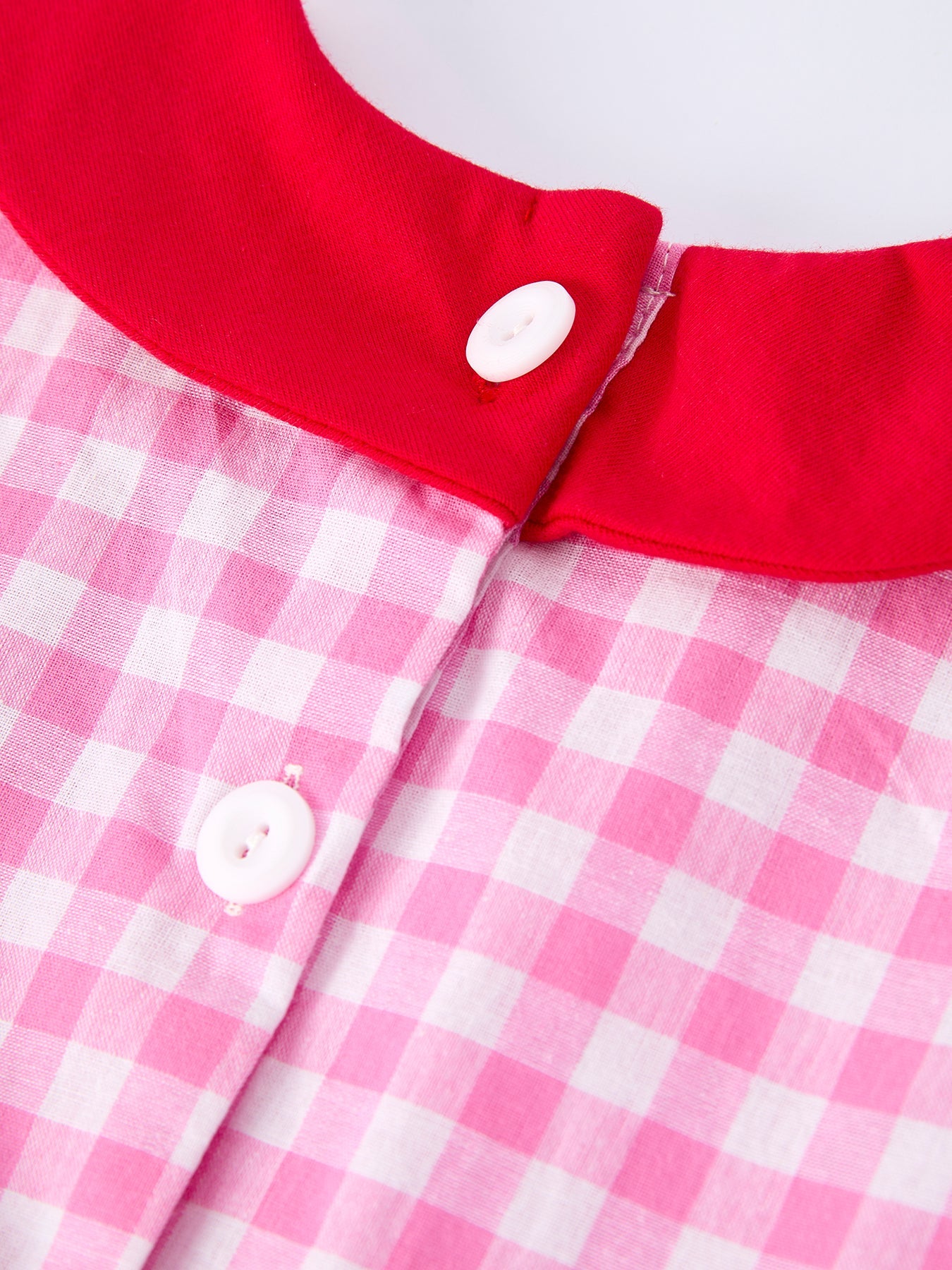 Valentine Pink Plaid Girls Dress with Red Hearts and Bows