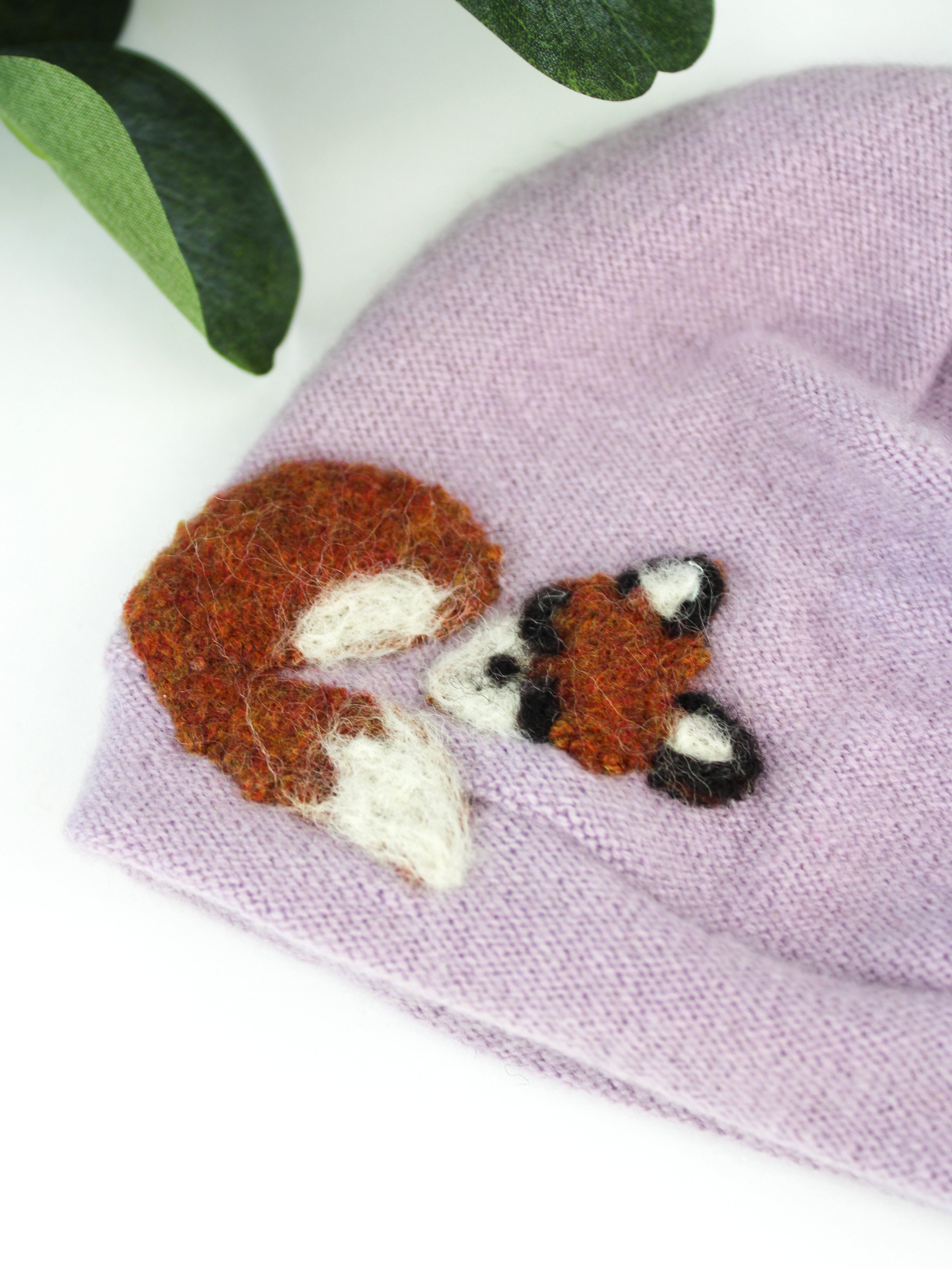 Sleeping Fox Cashmere Hat - Newborn