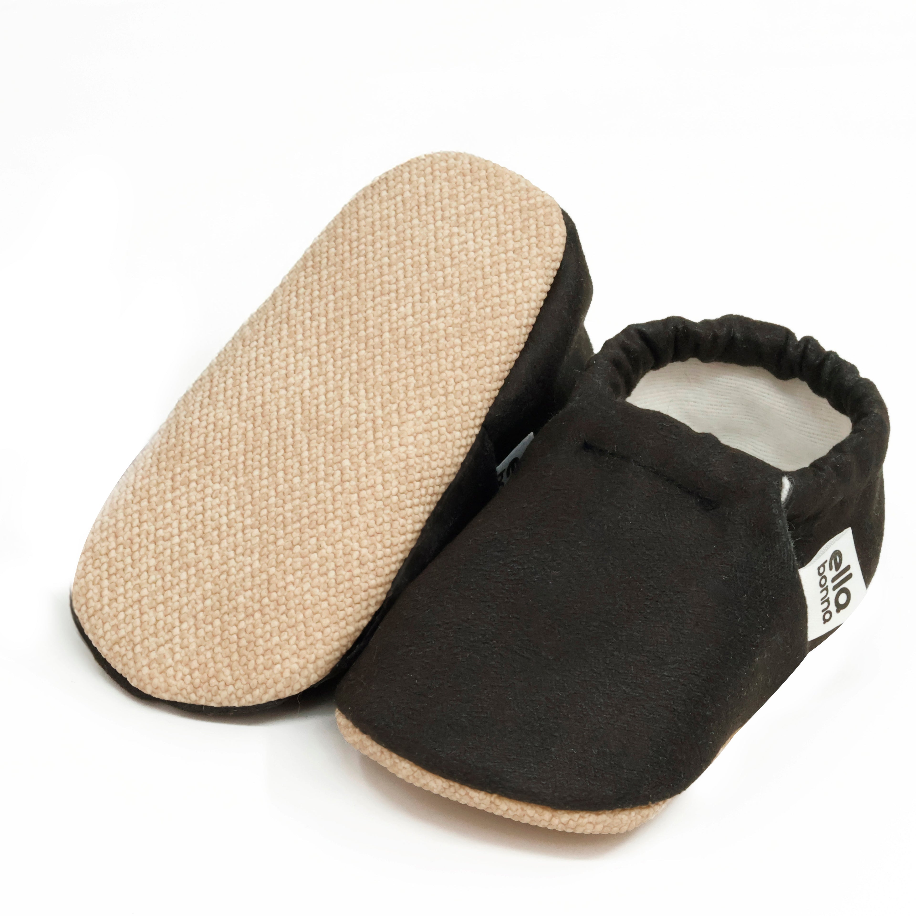 Ella Bonna Baby Moccasins, Slippers, Black