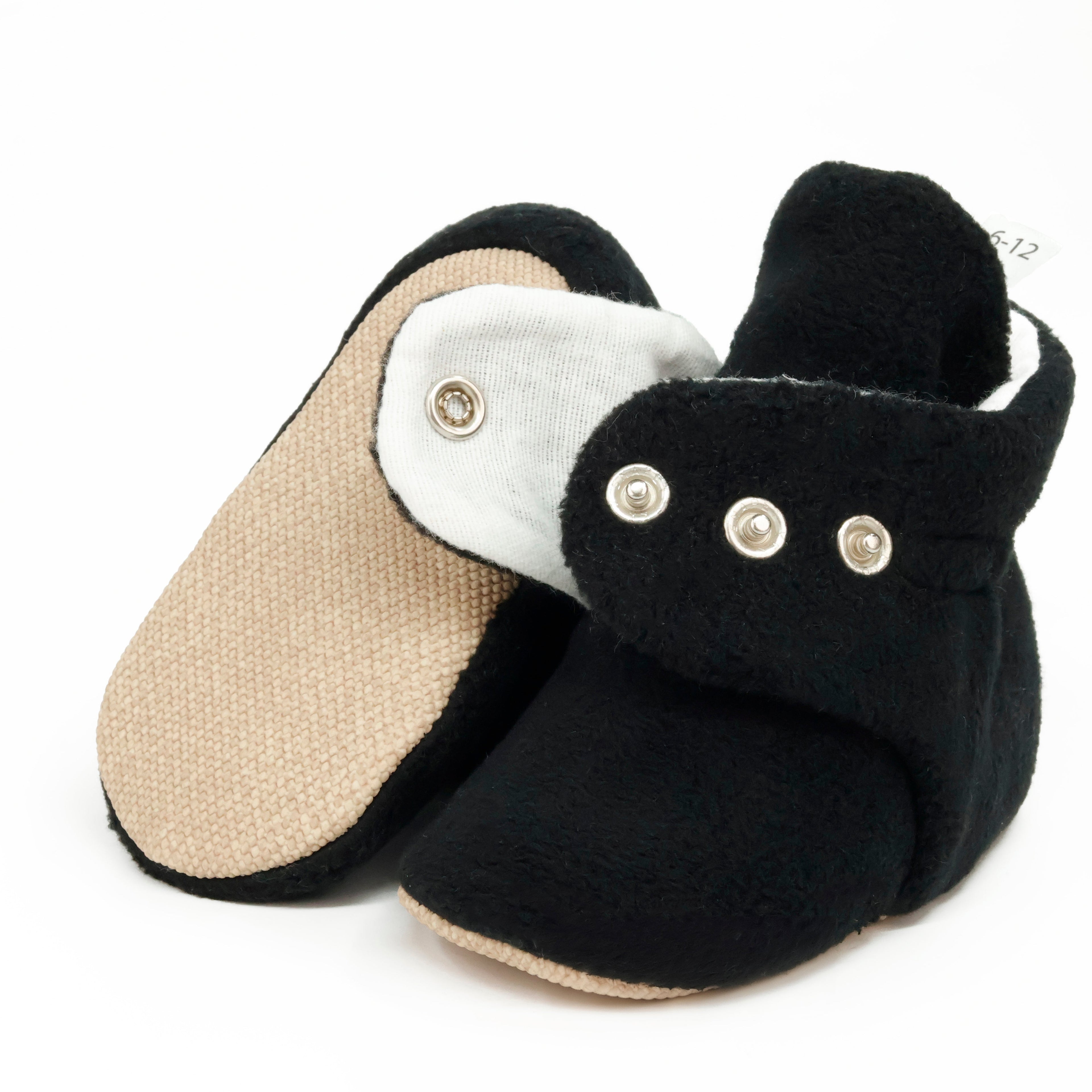 Organic Baby Booties, Newborn Booties Basic, Black