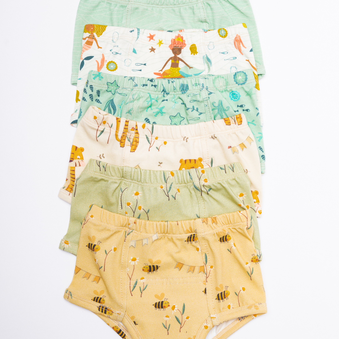Mermaids-Organic Cotton Potty Training Underpants (6 Pack)