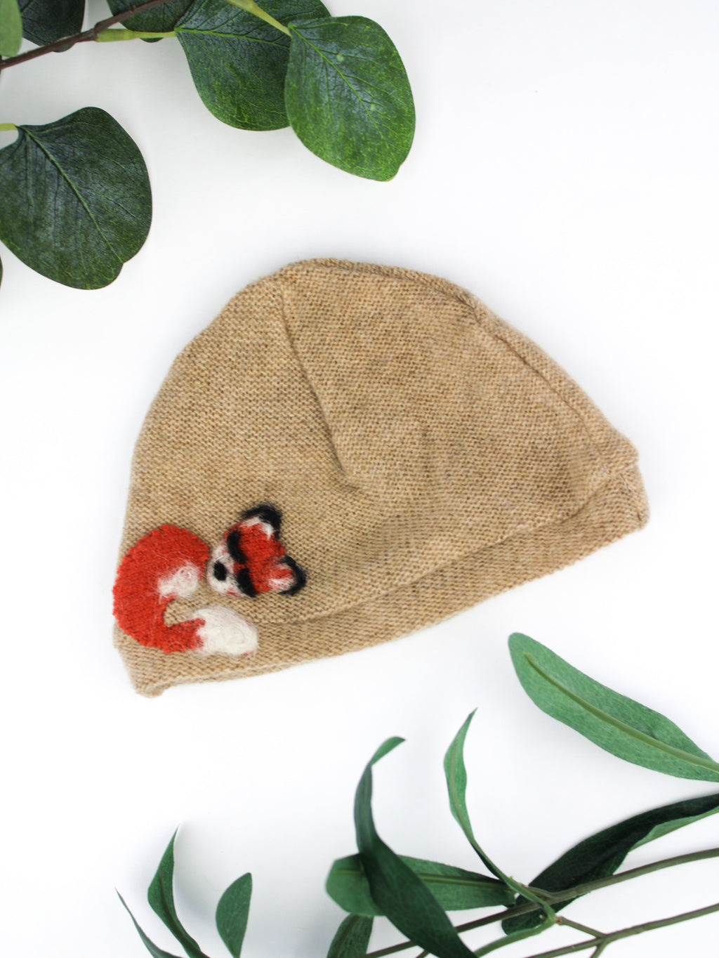 Sleeping Fox Cashmere Hat - Newborn