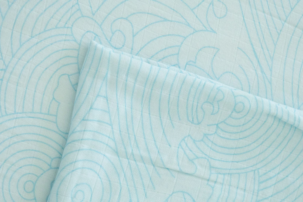 Organic Crashing Sea Waves Bamboo Cotton Blend Crib Sheet