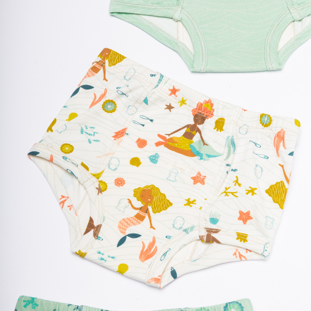 Mermaids-Organic Cotton Potty Training Underpants (6 Pack)