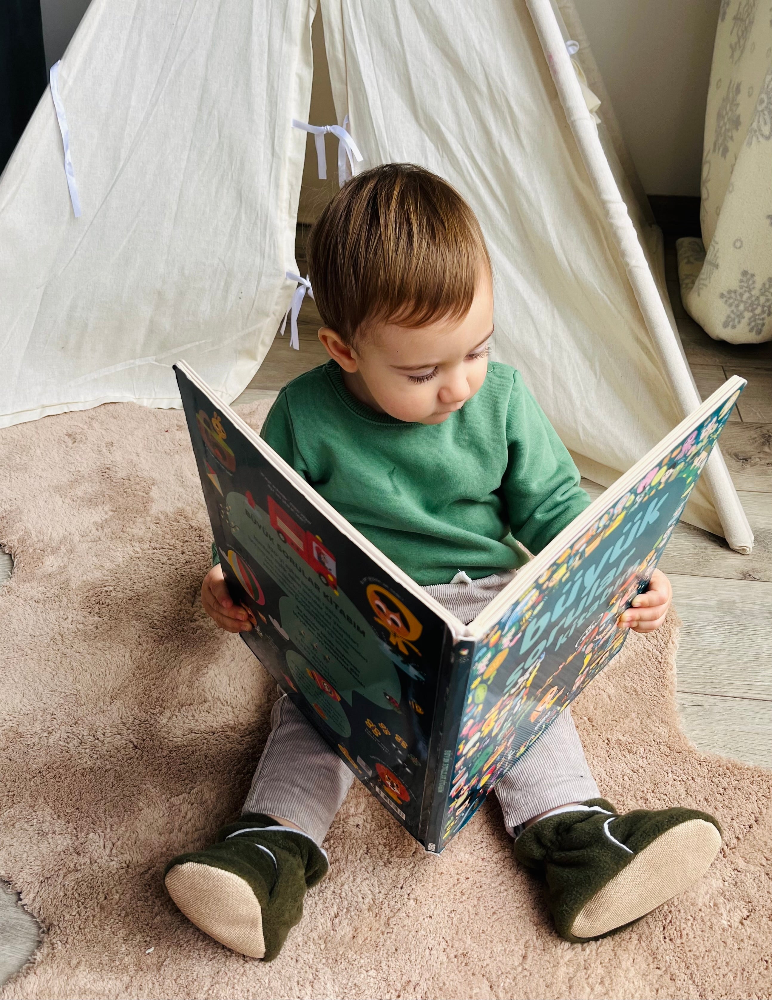 Organic Baby Booties, Newborn Booties Basic, Khaki