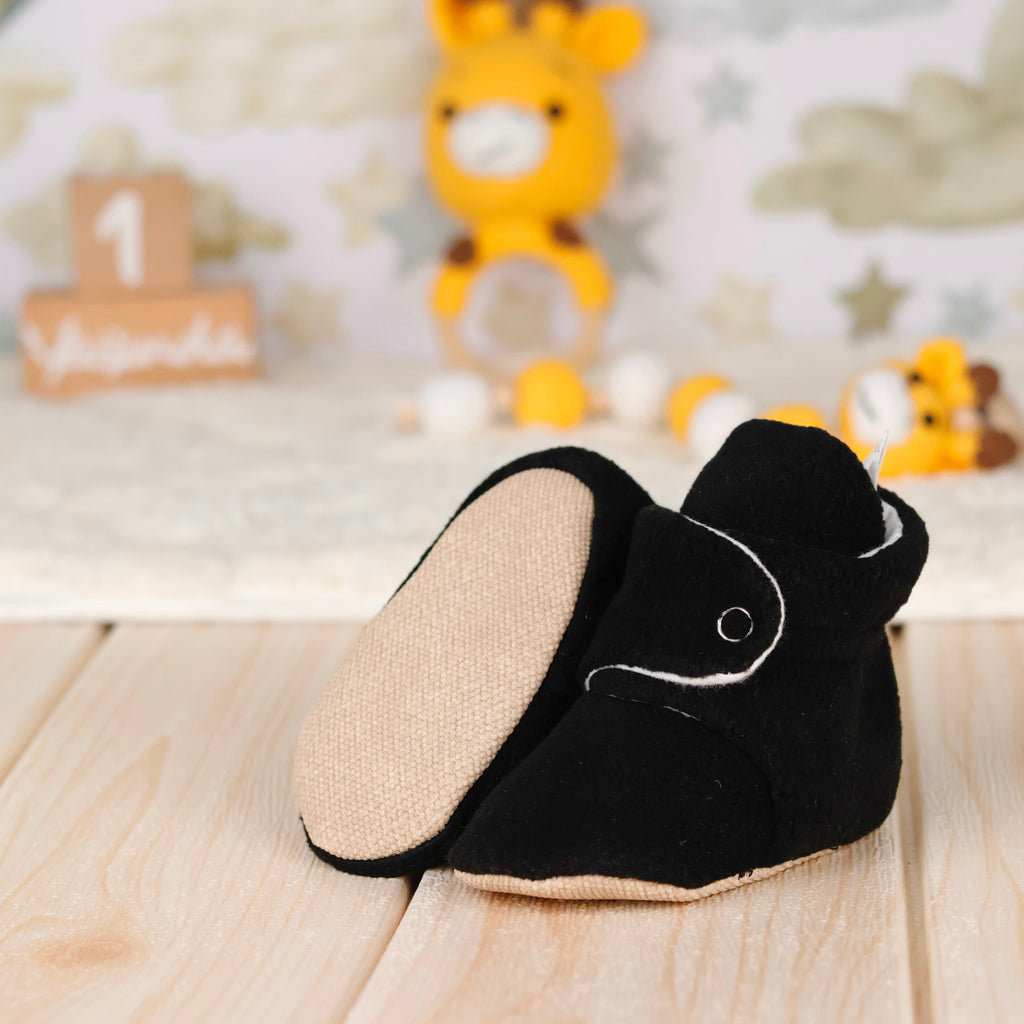 Organic Baby Booties, Newborn Booties Basic, Black