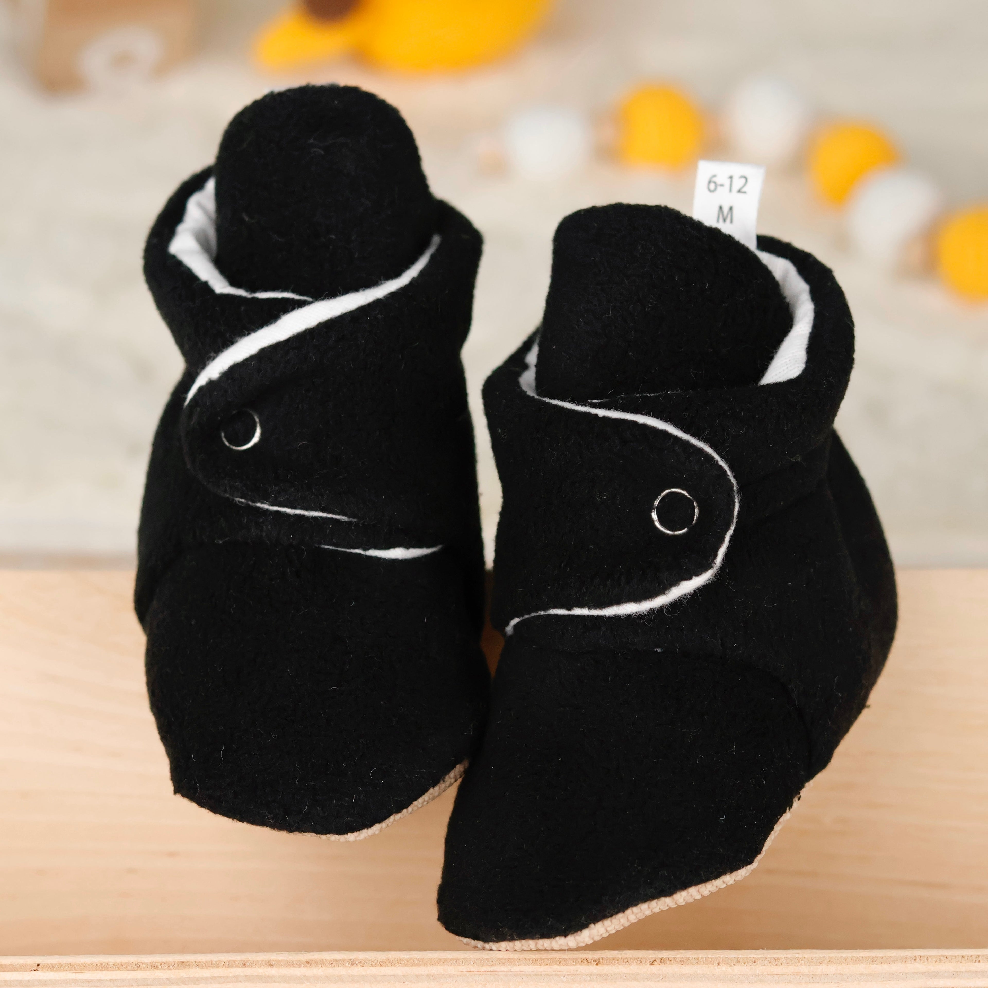 Organic Baby Booties, Newborn Booties Basic, Black