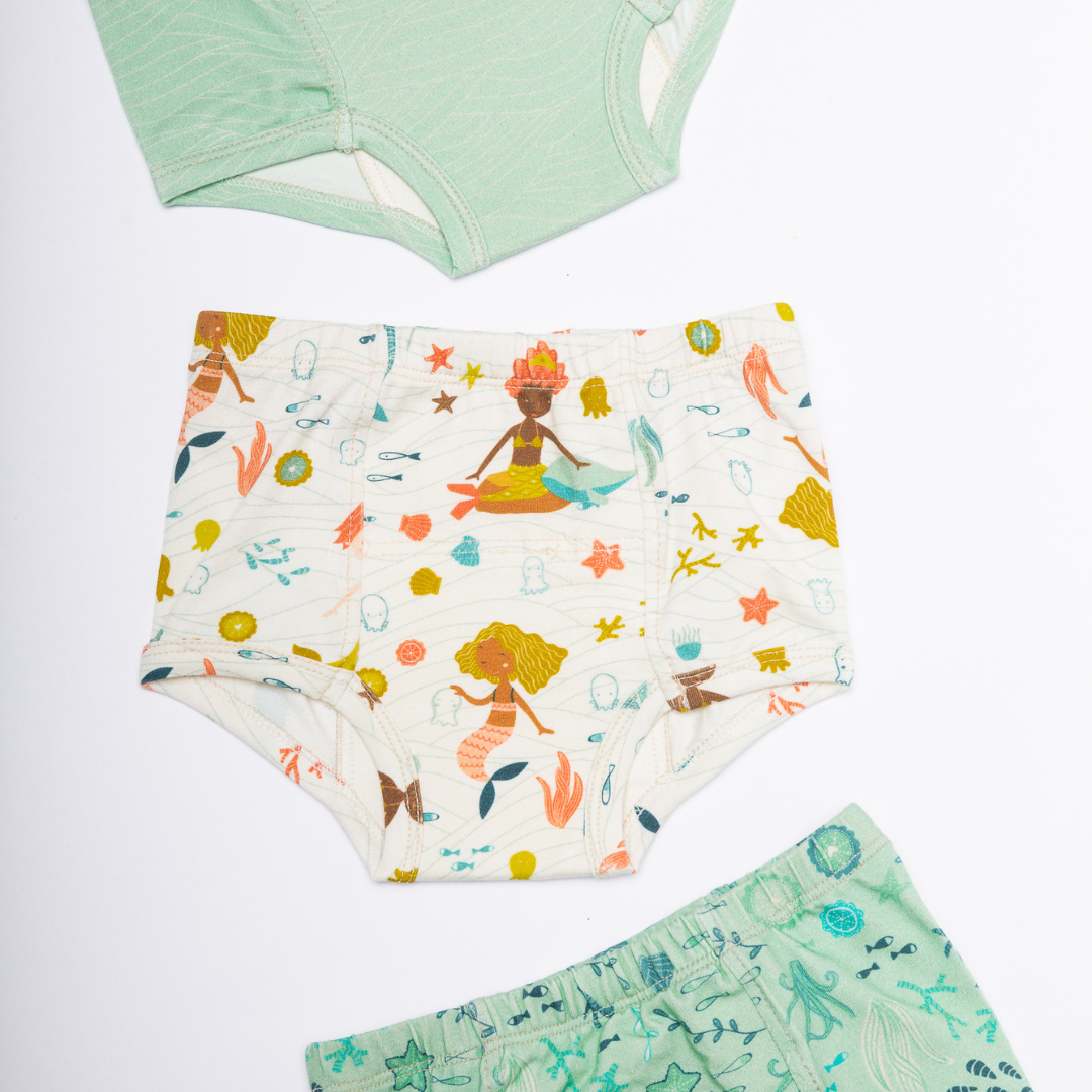 Mermaids-Organic Cotton Potty Training Underpants (6 Pack)