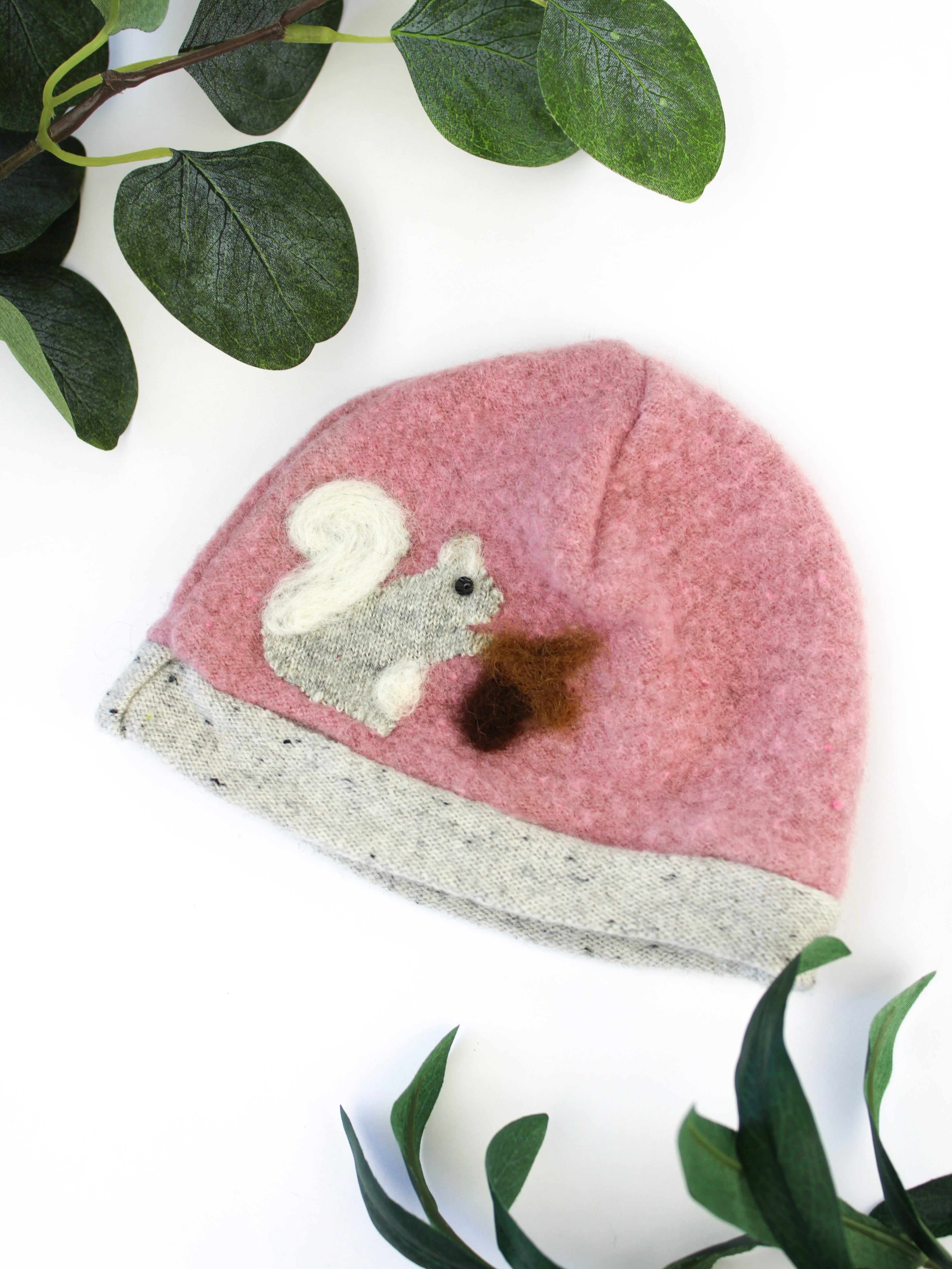 Squirrel Cashmere Hat - Newborn