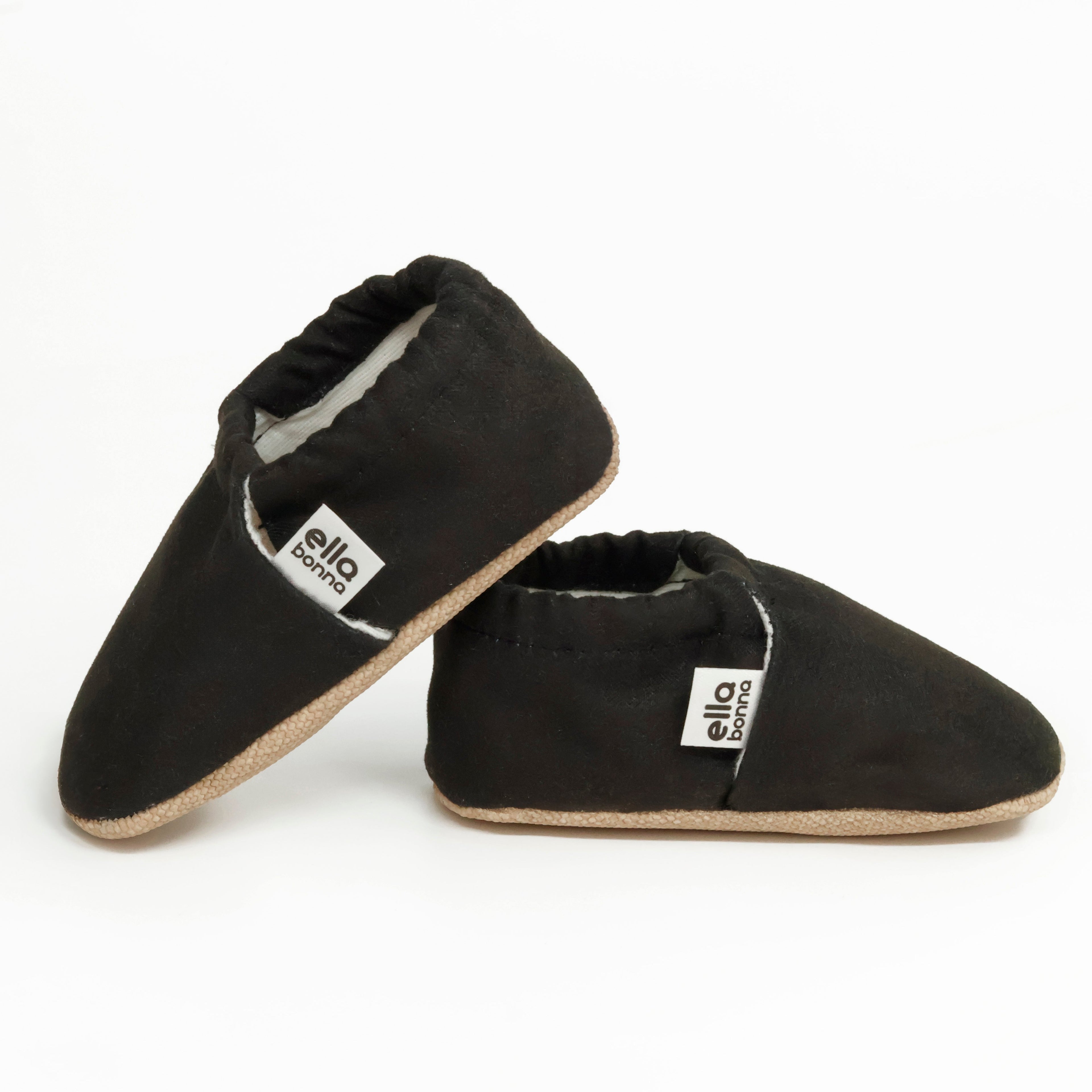 Ella Bonna Baby Moccasins, Slippers, Black