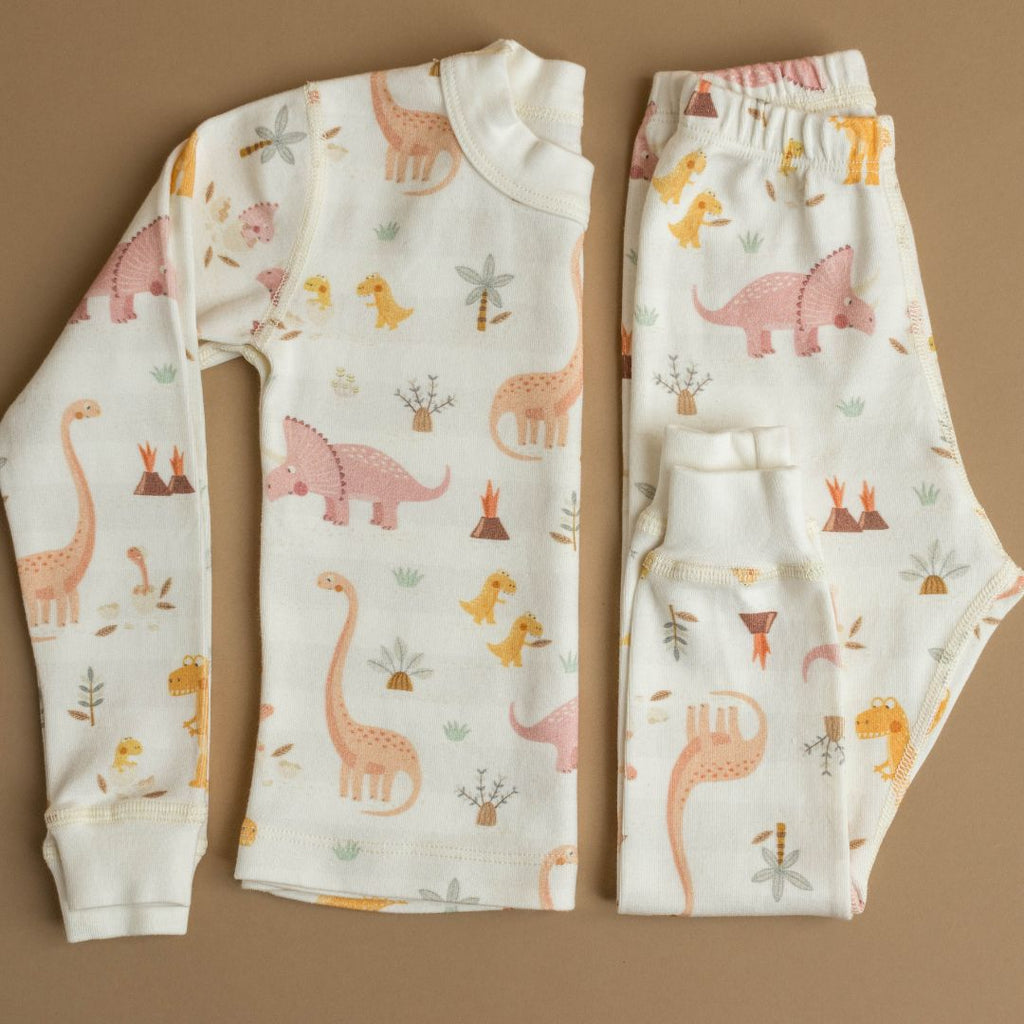 Rose Dino Family Organic Cotton Pajamas Made in USA