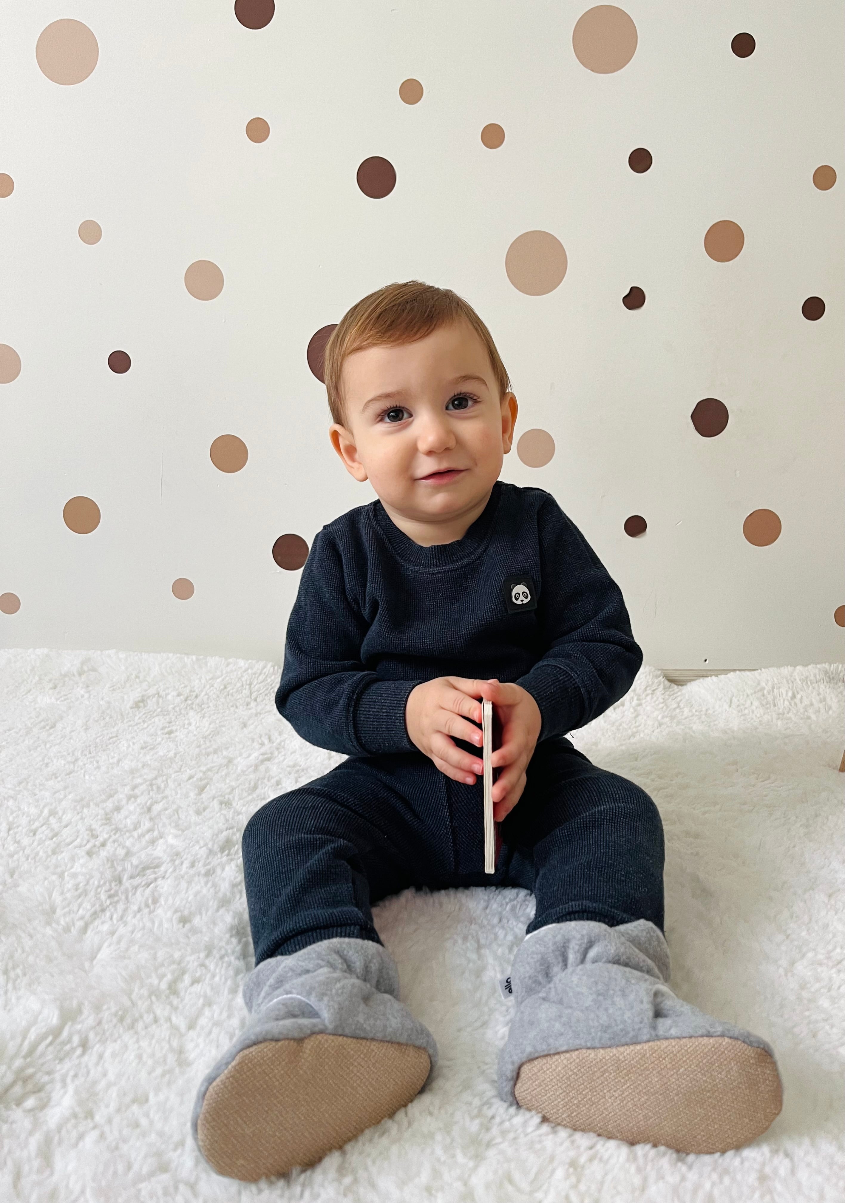 Organic Baby Booties, Newborn Booties Basic, Gray