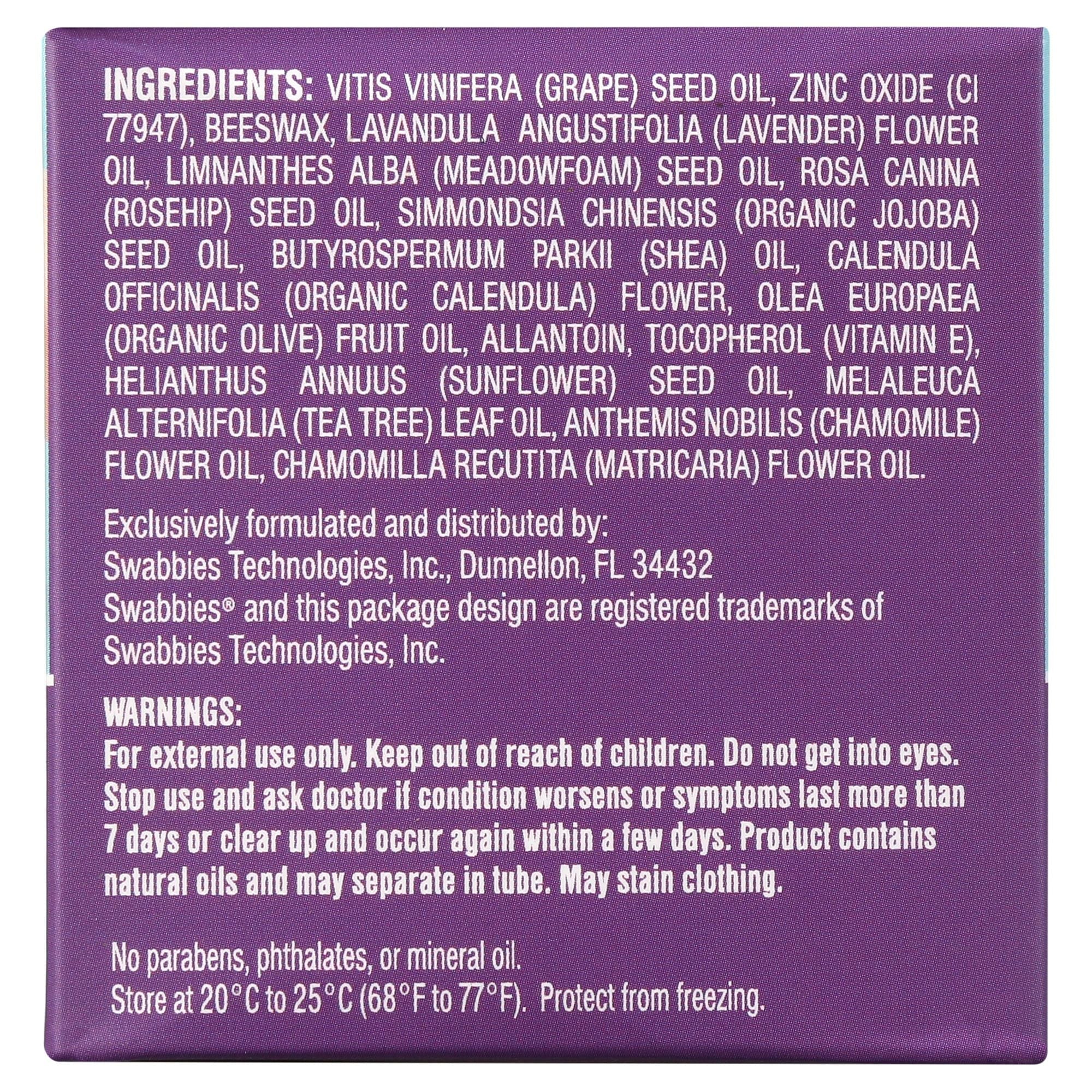 Swabbies Su preme Organic Natural Diaper Cream, 6 oz. Jar