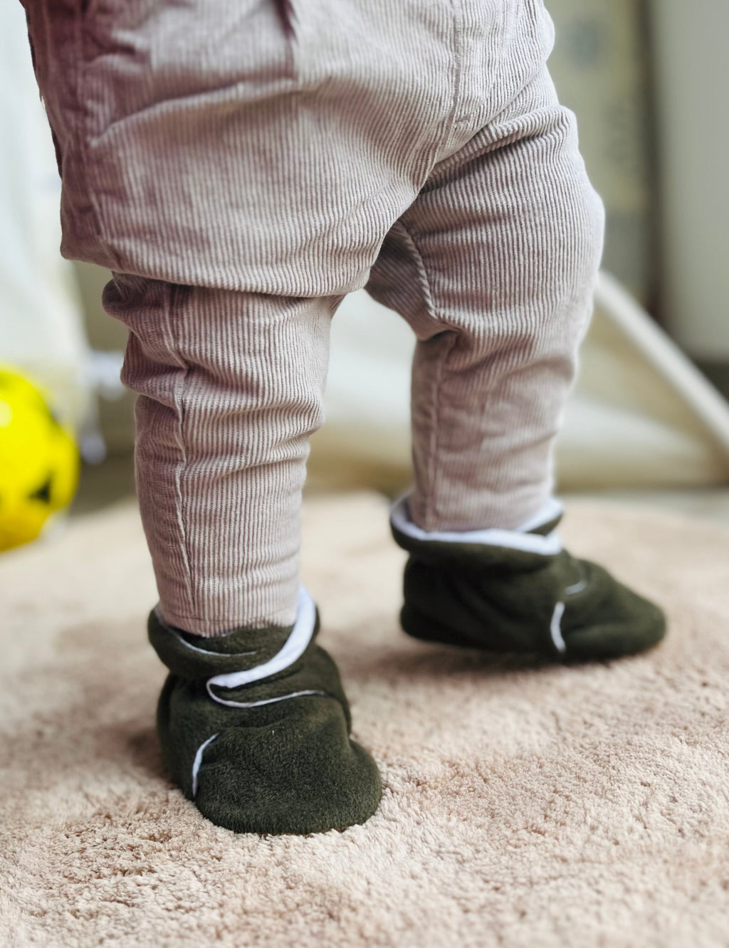 Organic Baby Booties, Newborn Booties Basic, Khaki