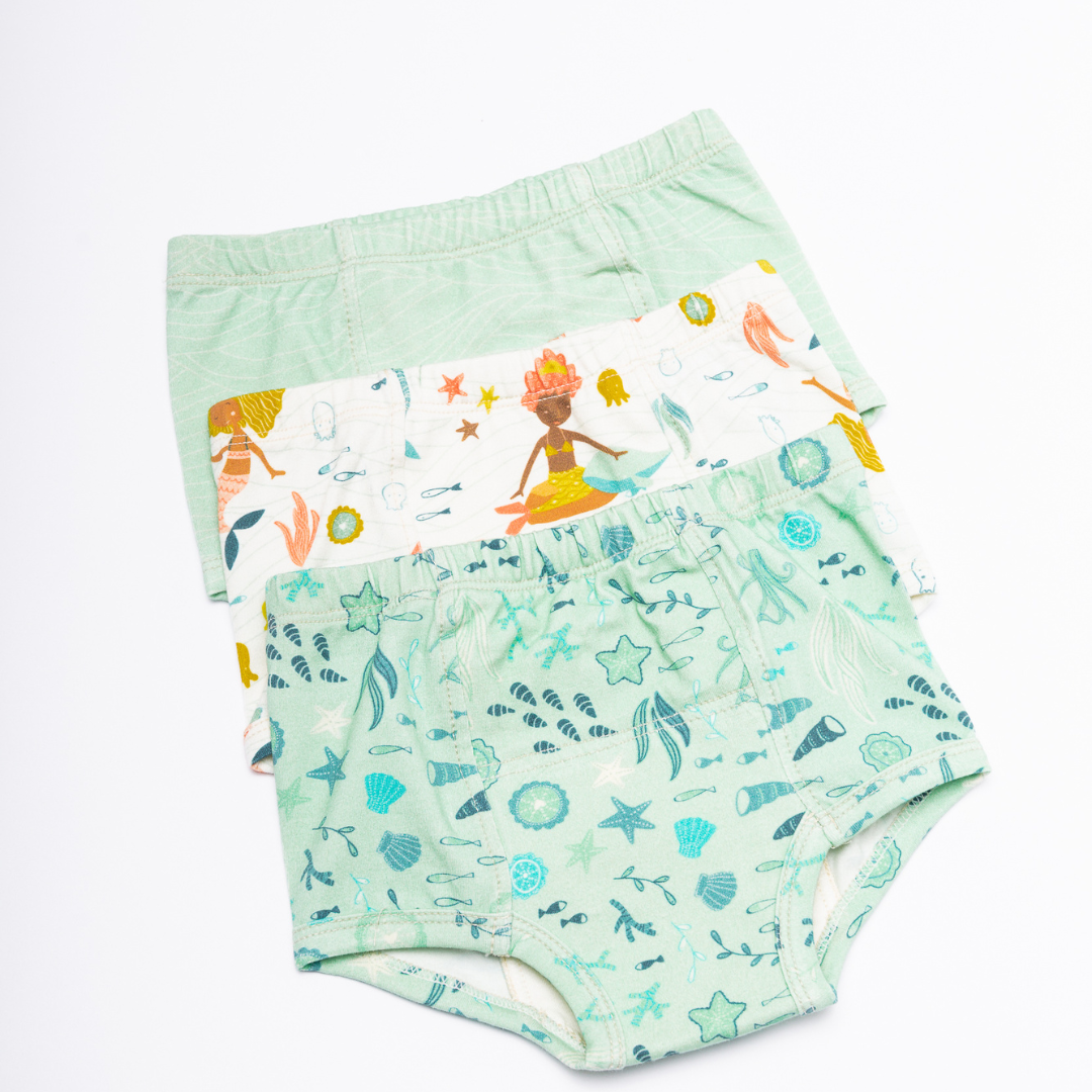 Mermaids-Organic Cotton Potty Training Underpants (6 Pack)