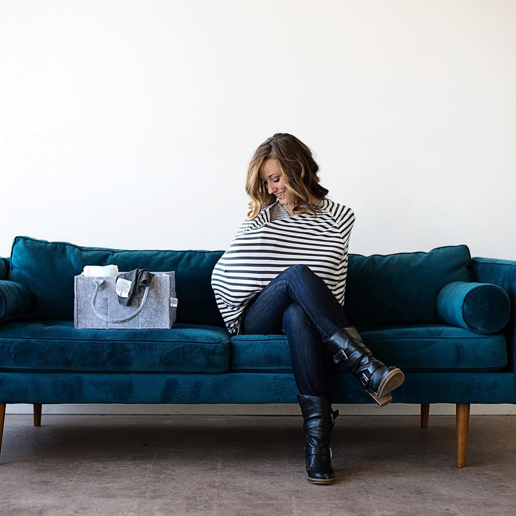 Parker Baby Diaper Caddy - Nursery Storage Bin and Car Organizer, Regular - Gray