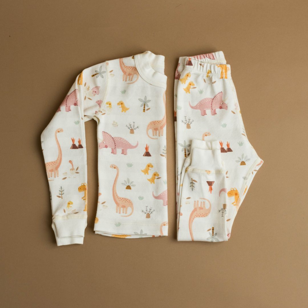 Rose Dino Family Organic Cotton Pajamas Made in USA