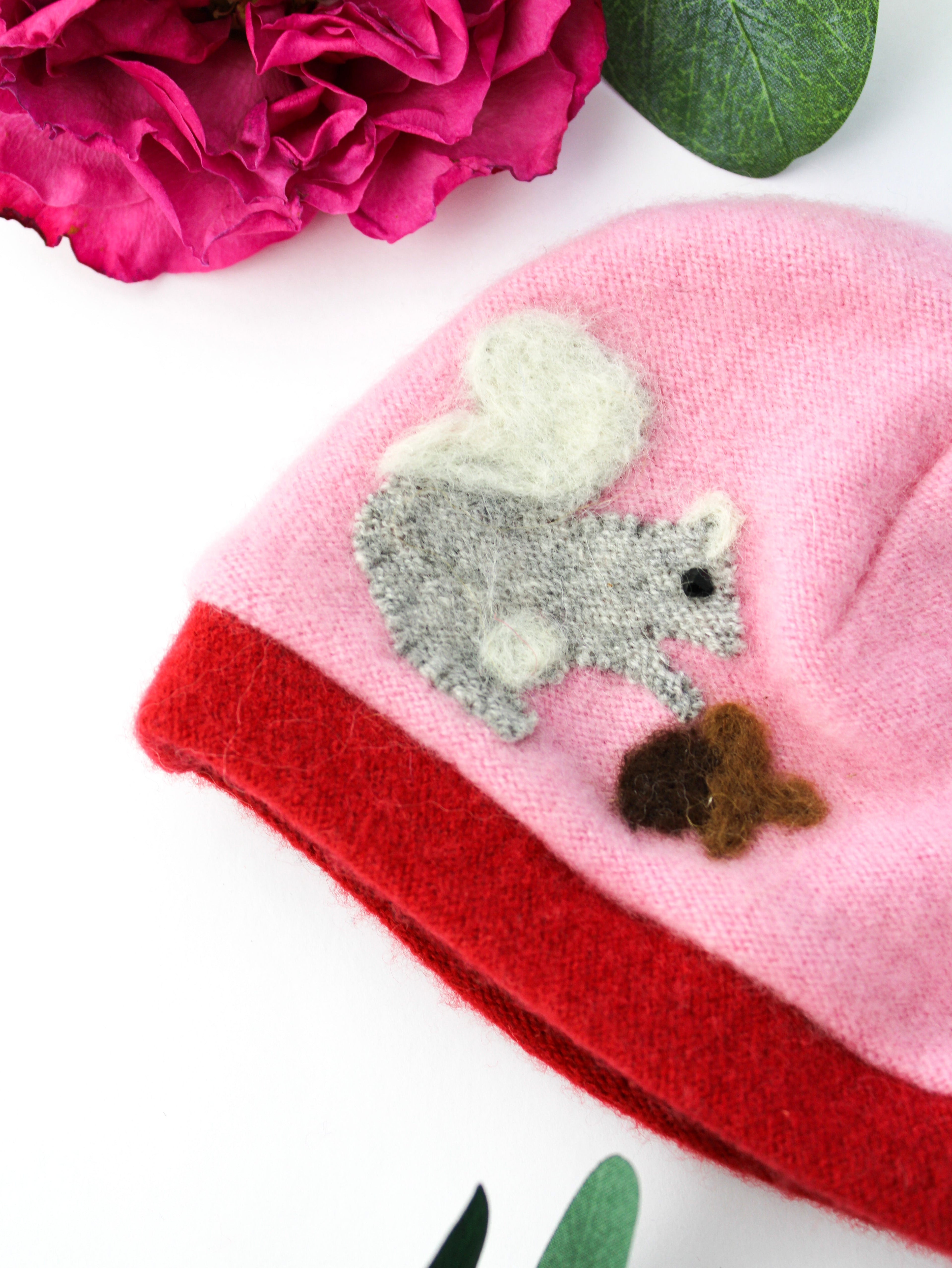 Squirrel Cashmere Hat - Newborn