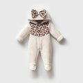 Leopard Hooded Sherpa Romper