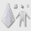 Blue Organic Cotton Newborn Set – 5 Pieces