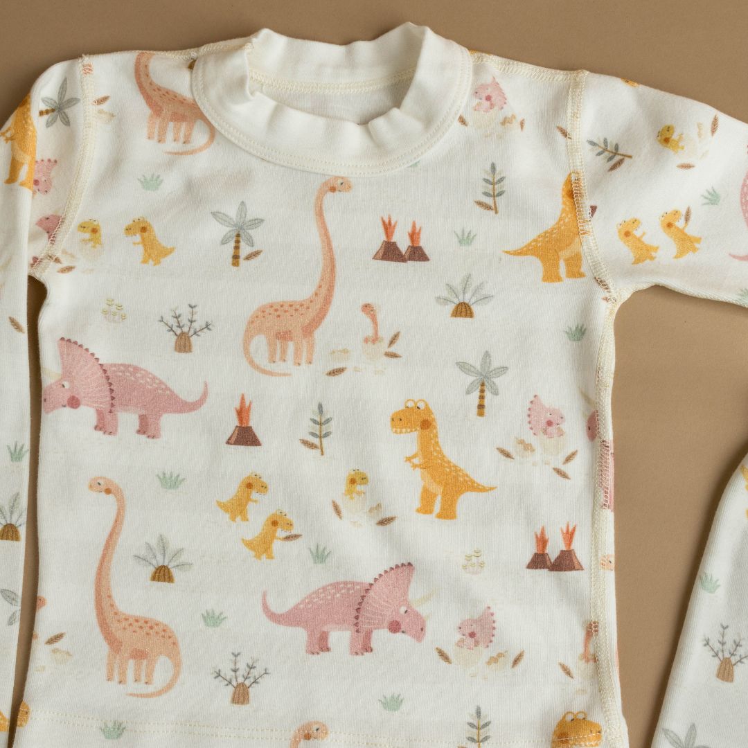 Rose Dino Family Organic Cotton Pajamas Made in USA