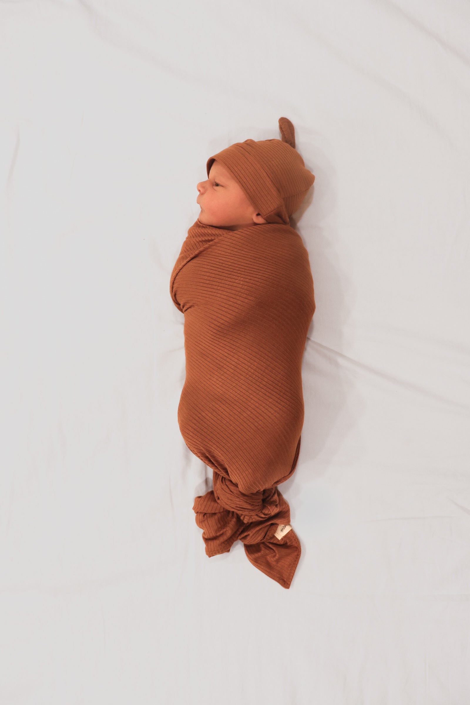Cocoa Ribbed Stretch Swaddle