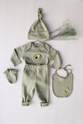 Avocado Patterned 5 Piece Newborn Set