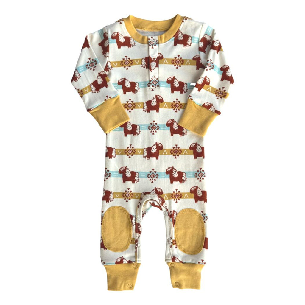 GOTS Certified Organic Cotton Crawler - Aztec Pony
