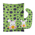 Easter Polkadot Rabbit Baby Bib & Burp Cloth BB6903STBU
