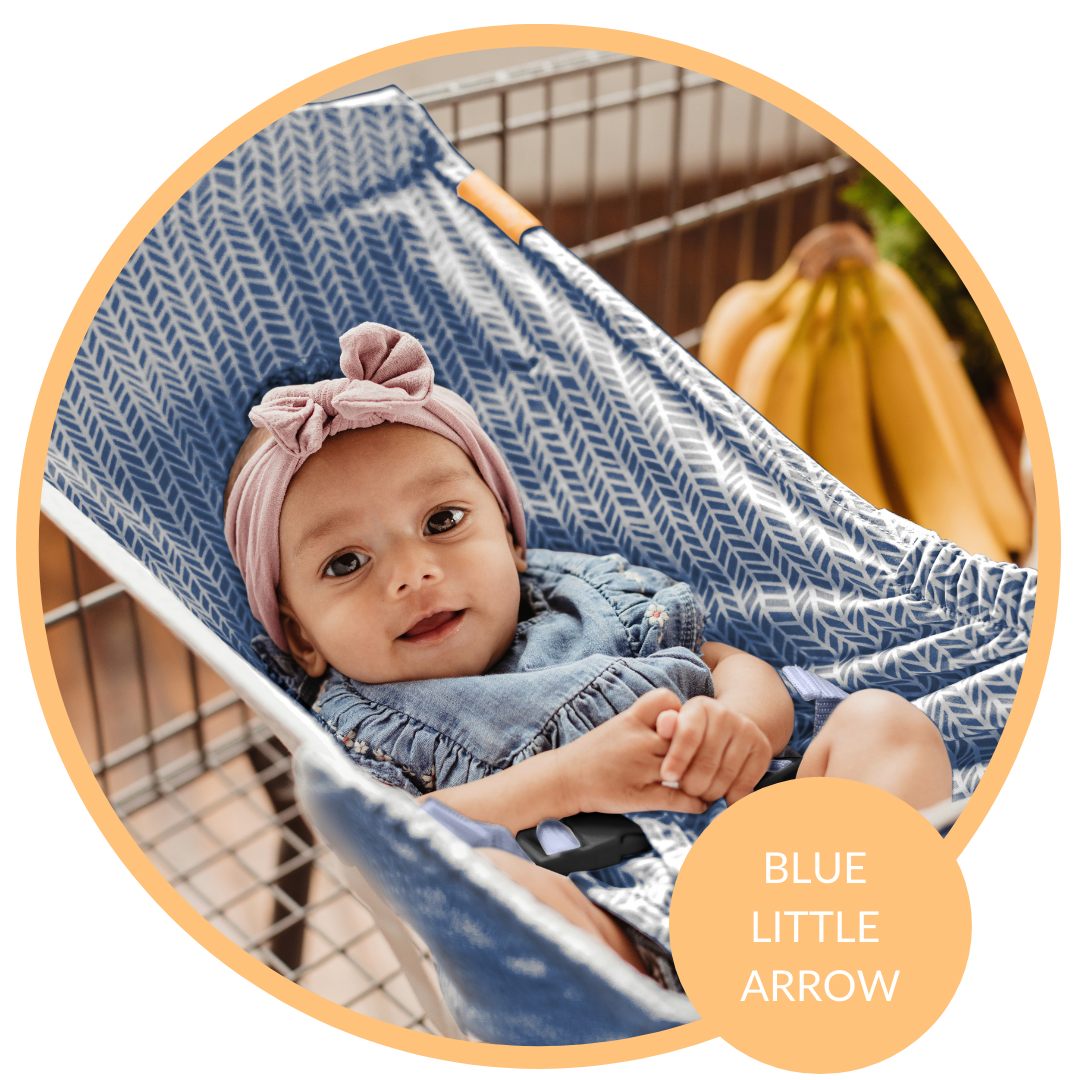 Baby Shopping Cart Hammock | Blue Little Arrow Design