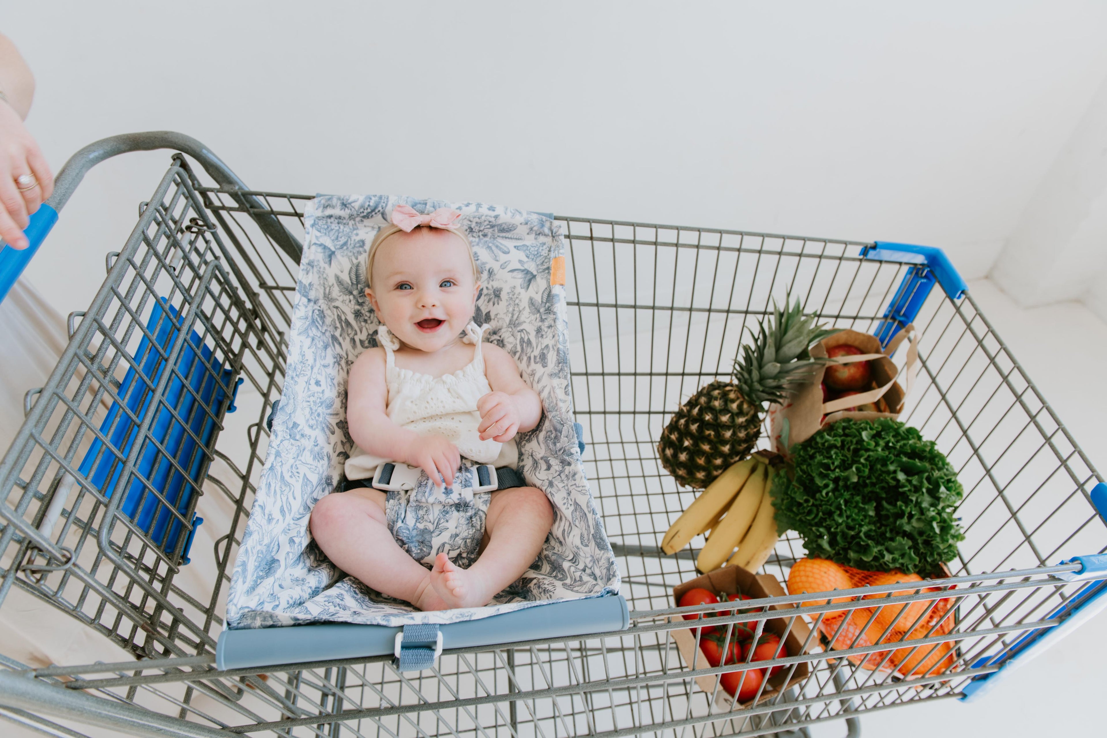 Baby Shopping Cart Hammock | Heritage Blue Vintage Floral