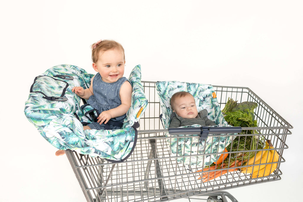 Baby Shopping Cart Cover | Tropical Day Leaf Print