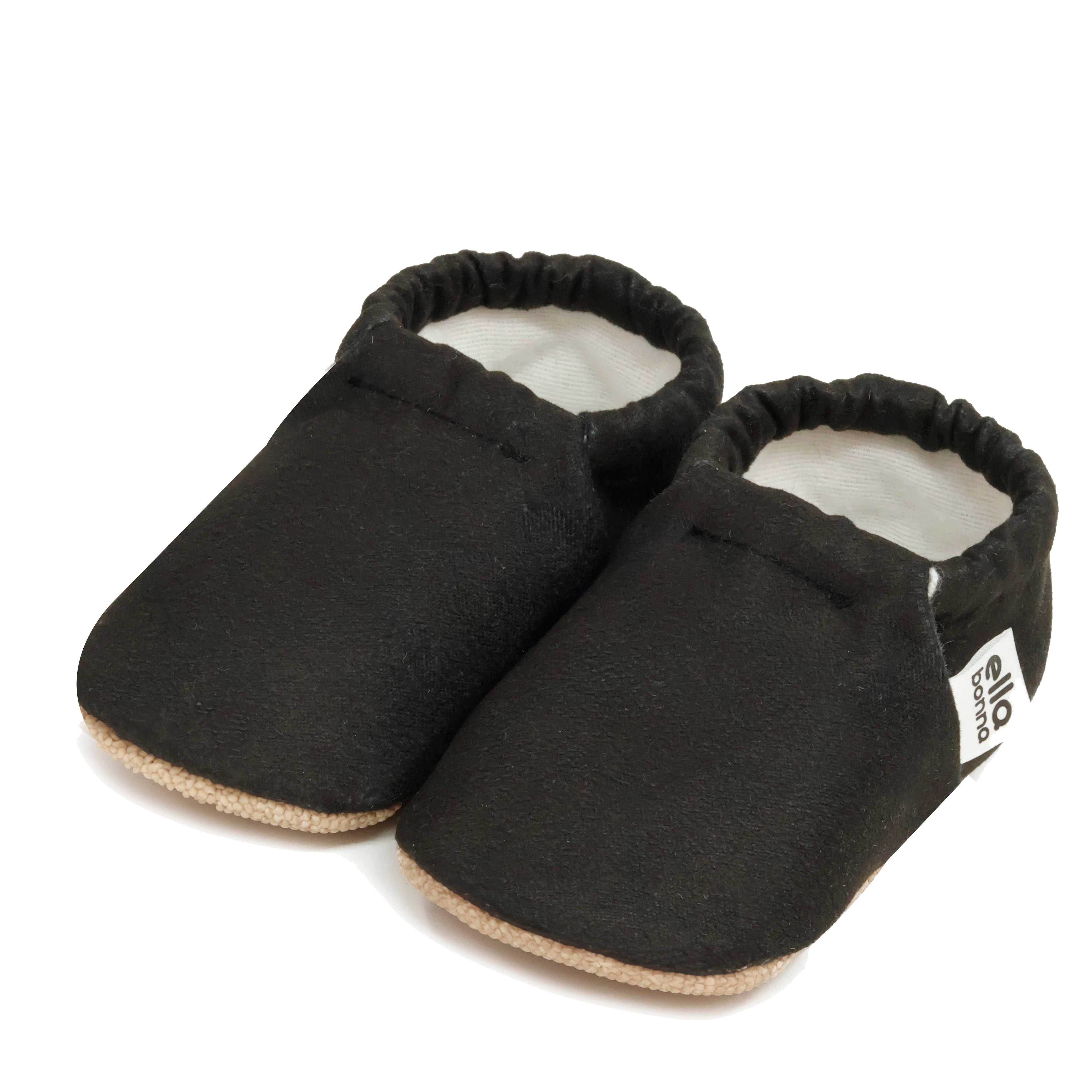 Ella Bonna Baby Moccasins, Slippers, Black