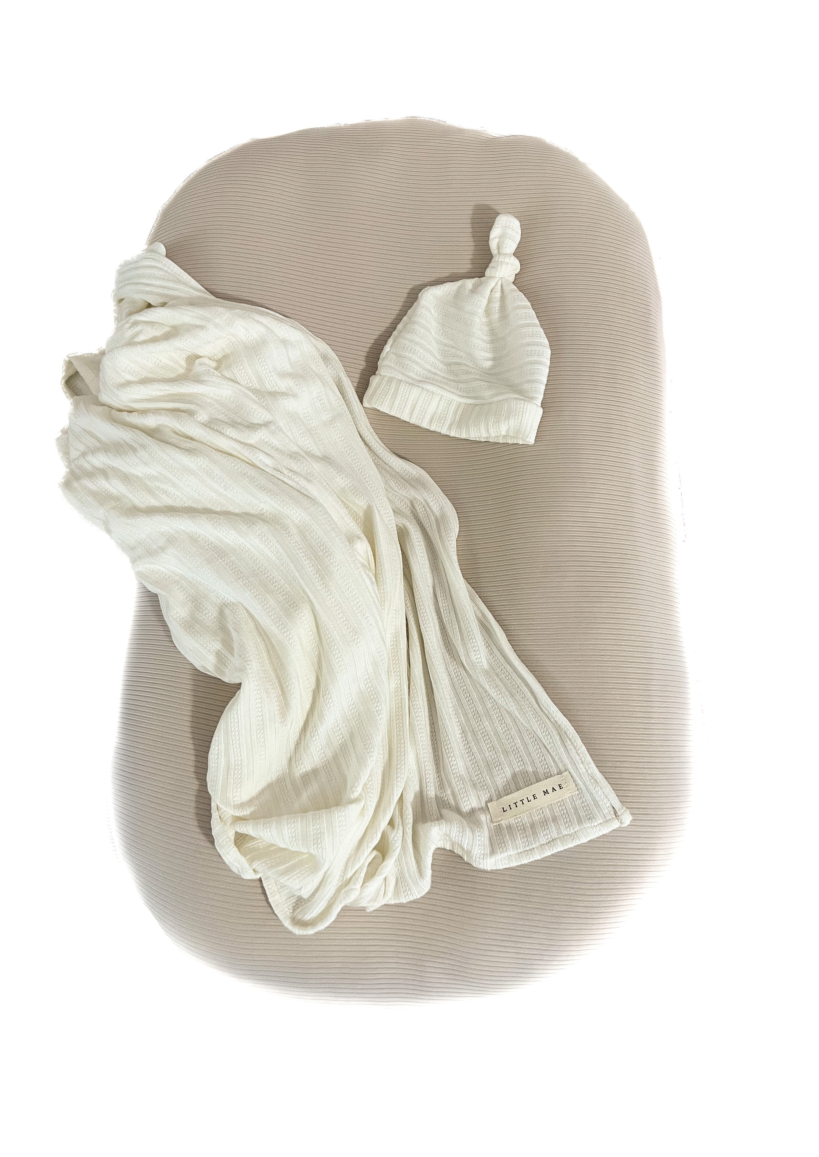 Oat Ribbed Baby Lounger Cover