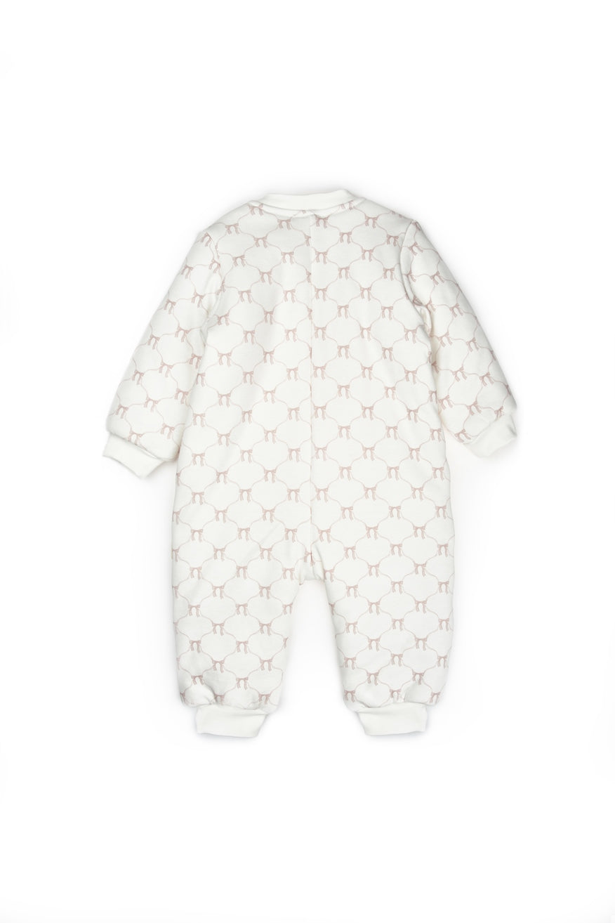 Blush Bow Organic Zip-Up Romper