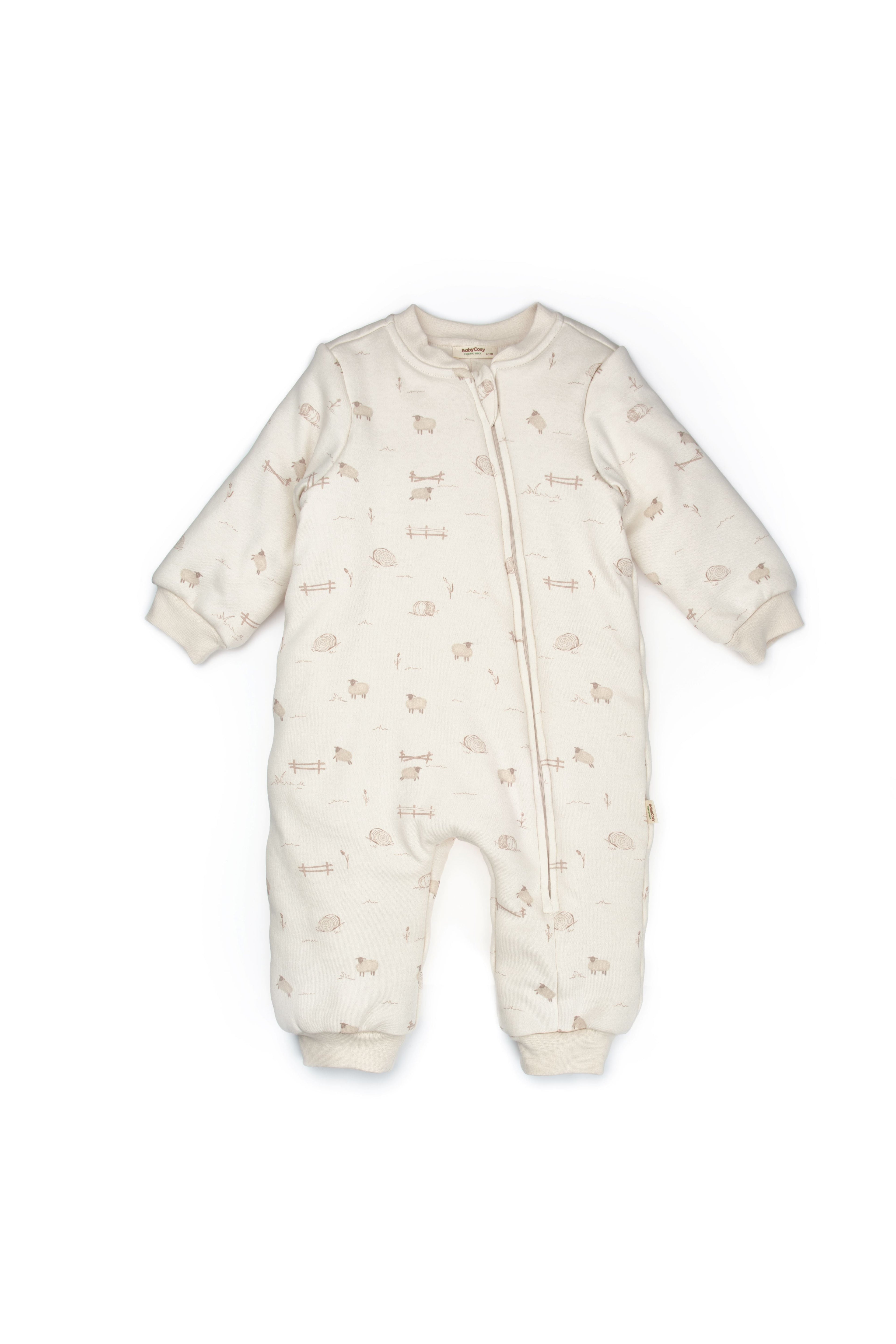 Little Lamb Zip-Up Organic Romper