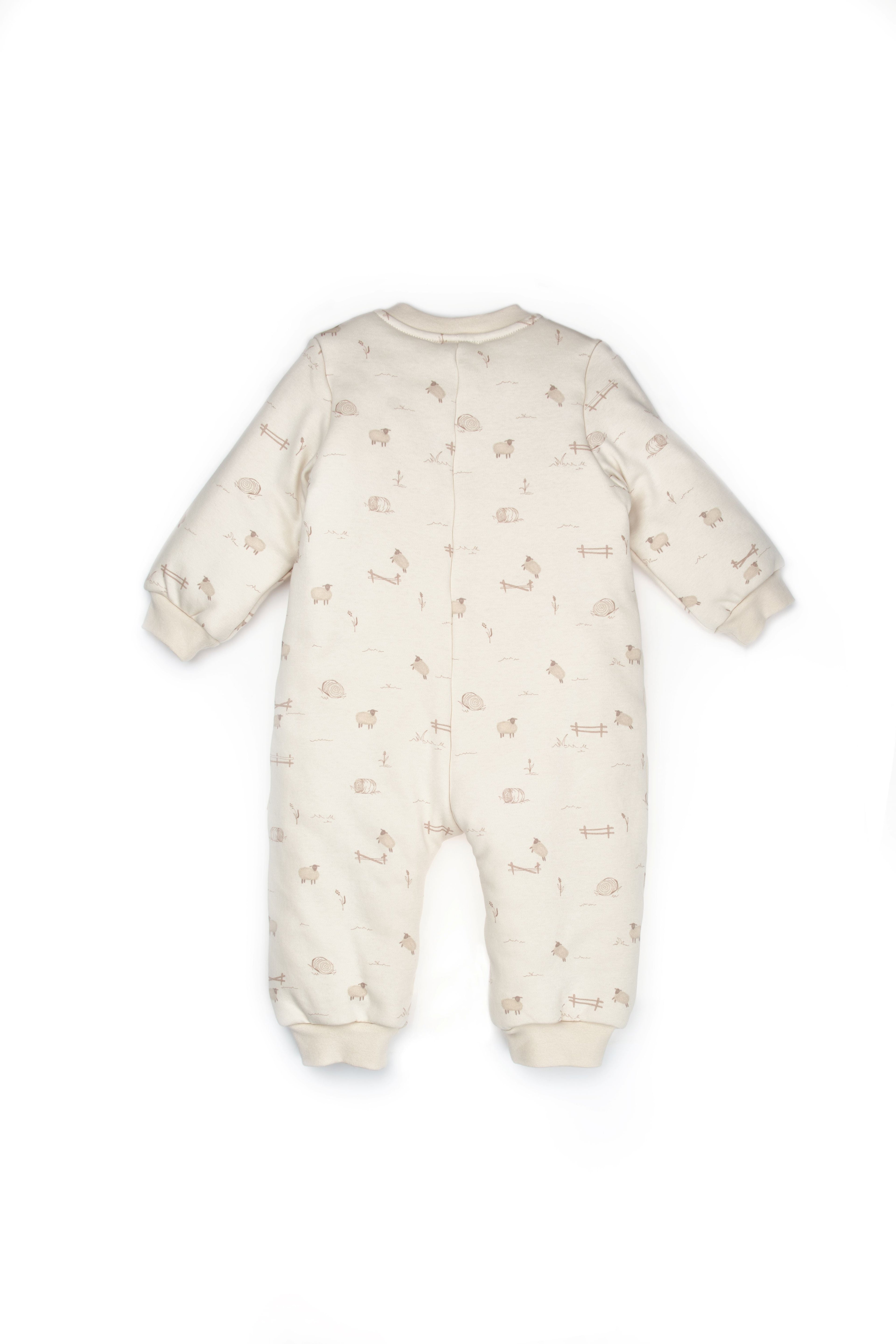 Little Lamb Zip-Up Organic Romper