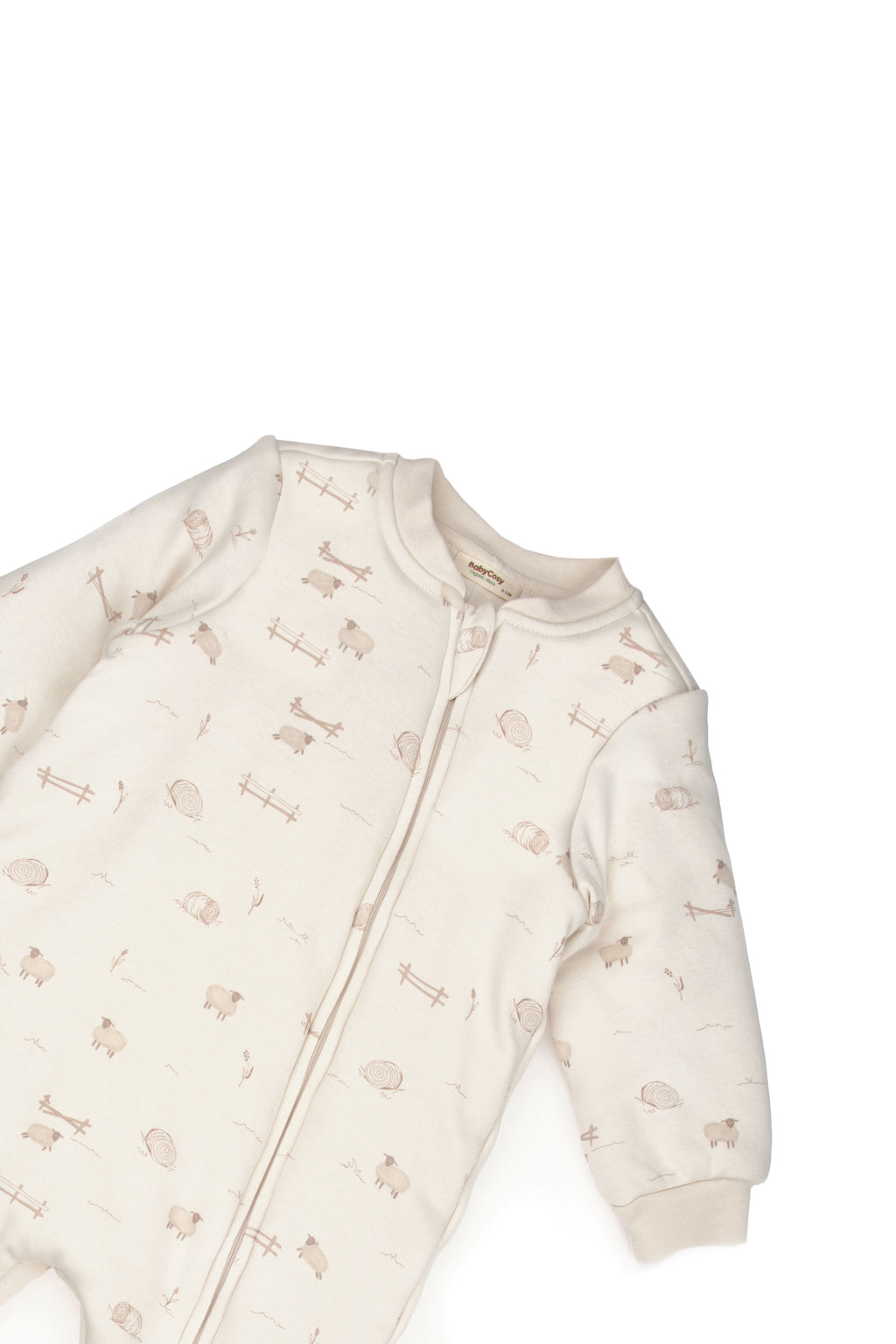 Little Lamb Zip-Up Organic Romper