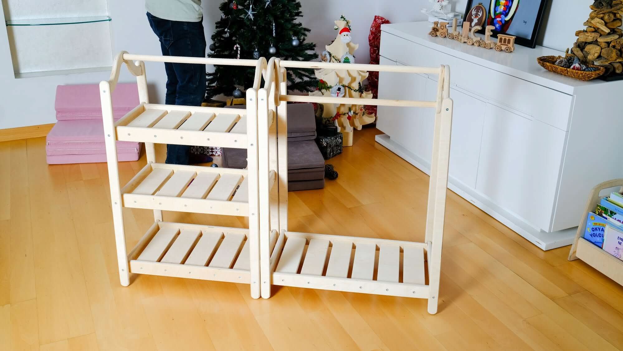 Montessori Wooden Wardrobe Set: Ideal Child Clothing Organizer