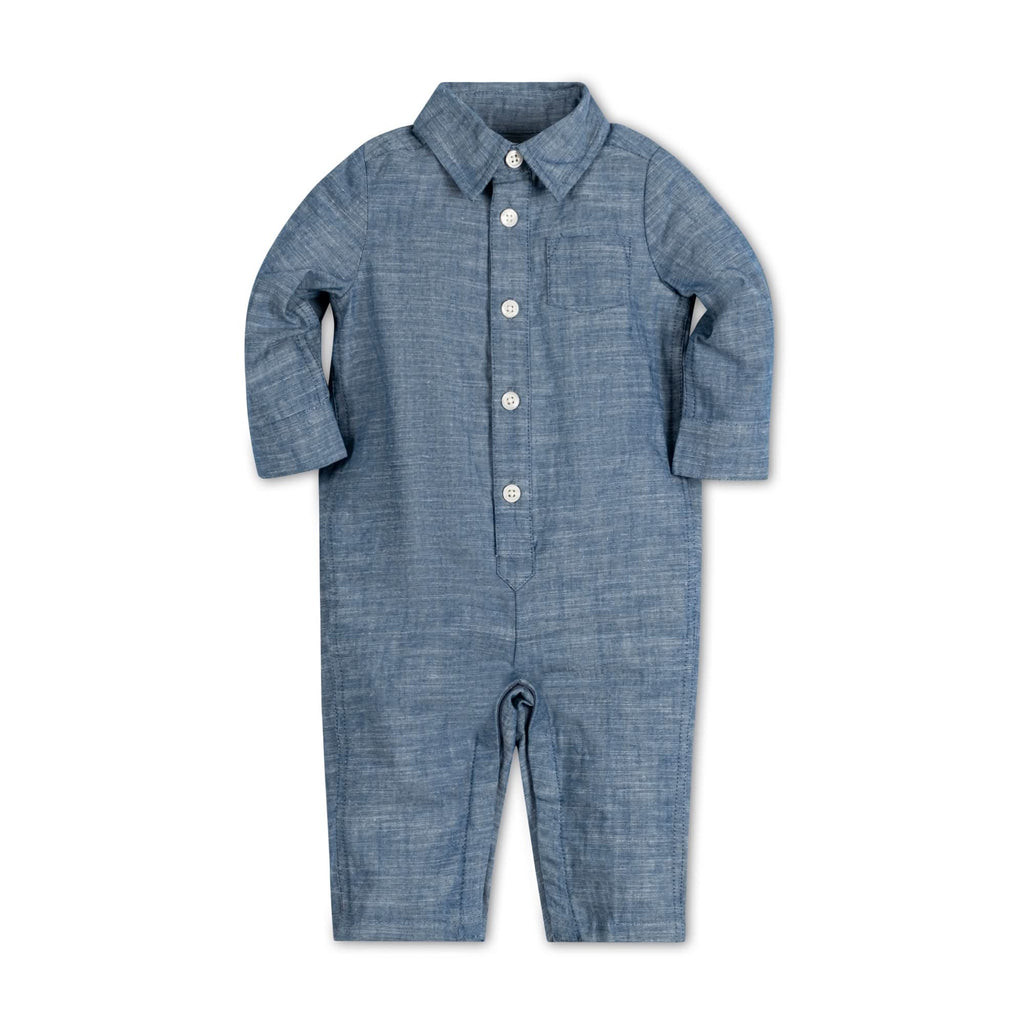 Organic Chambray Button Front Romper