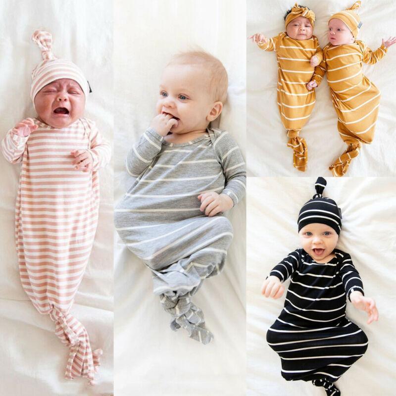 Cute Baby Sleeping Bags Newborn Infant Swaddle Wrap Envelope Baby Blanket Striped Swaddling Wrap Sleep Sack