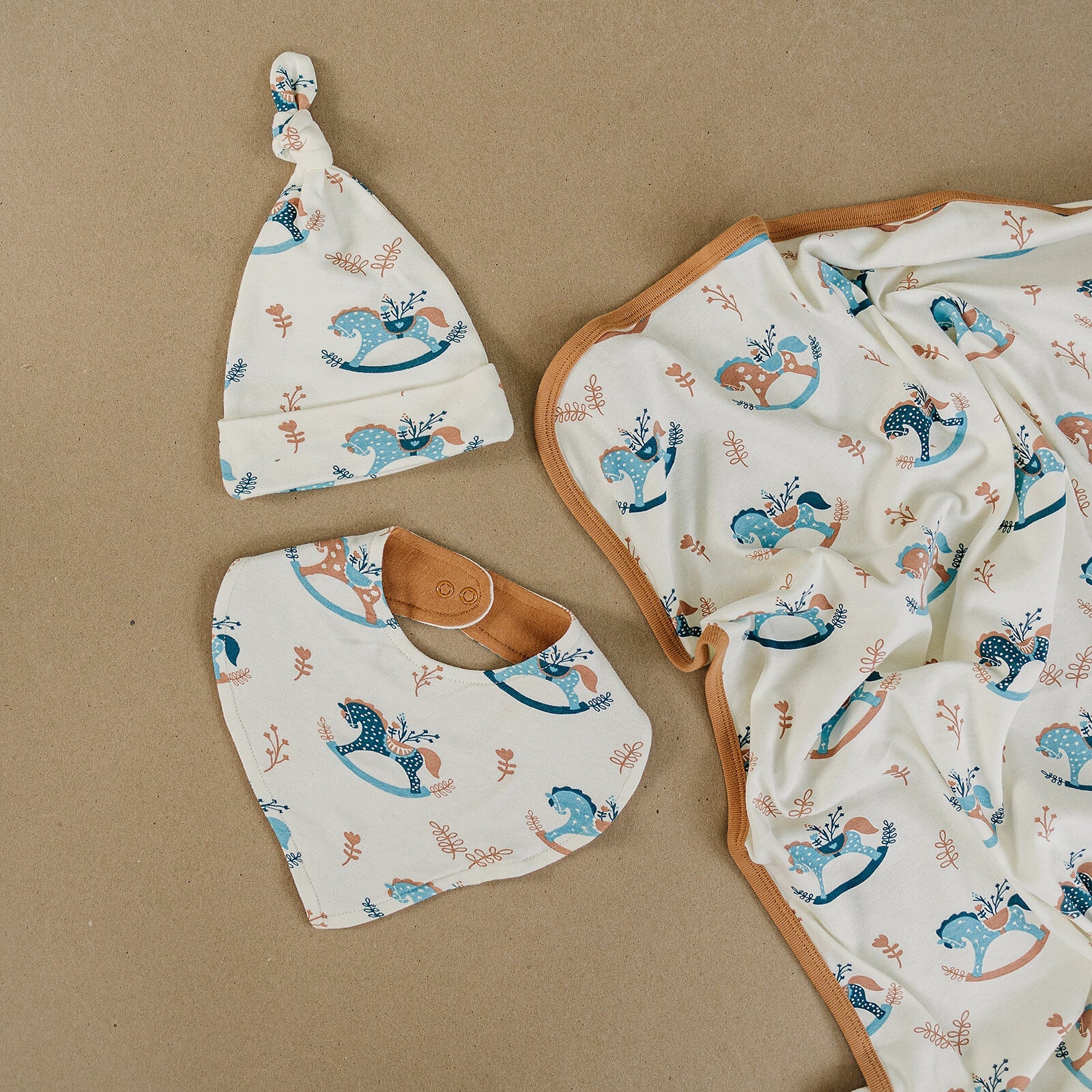 GOTS Certified Organic Cotton Blanket - Rocking Horse